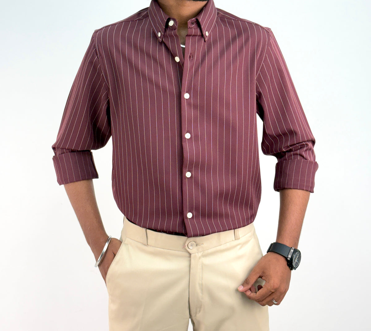 Maroon IMP Stripe Shirt