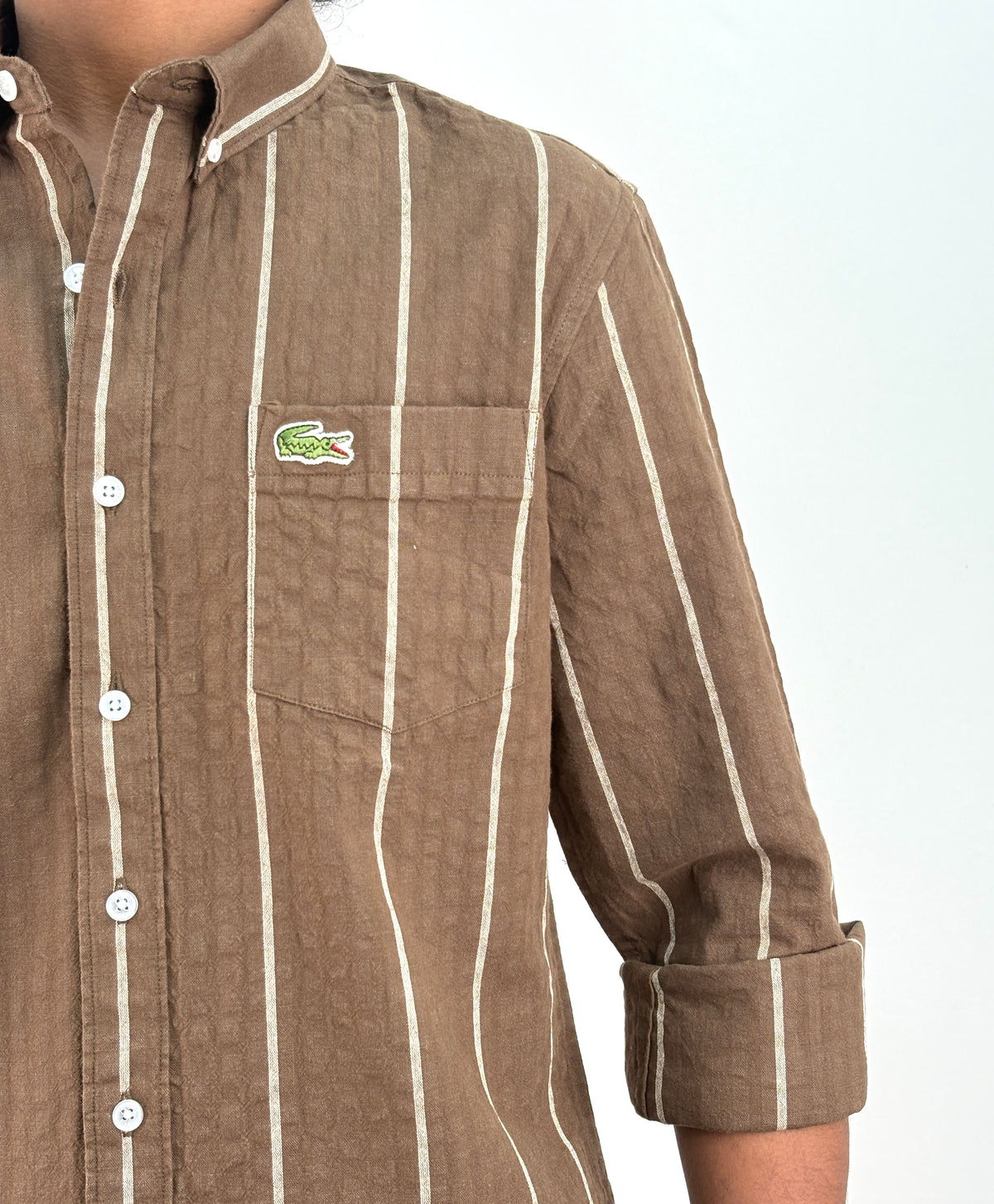Light Brown Textured Stripe Shirt *
