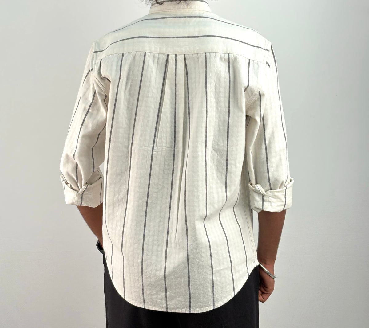 White Textured Stripe Shirt *