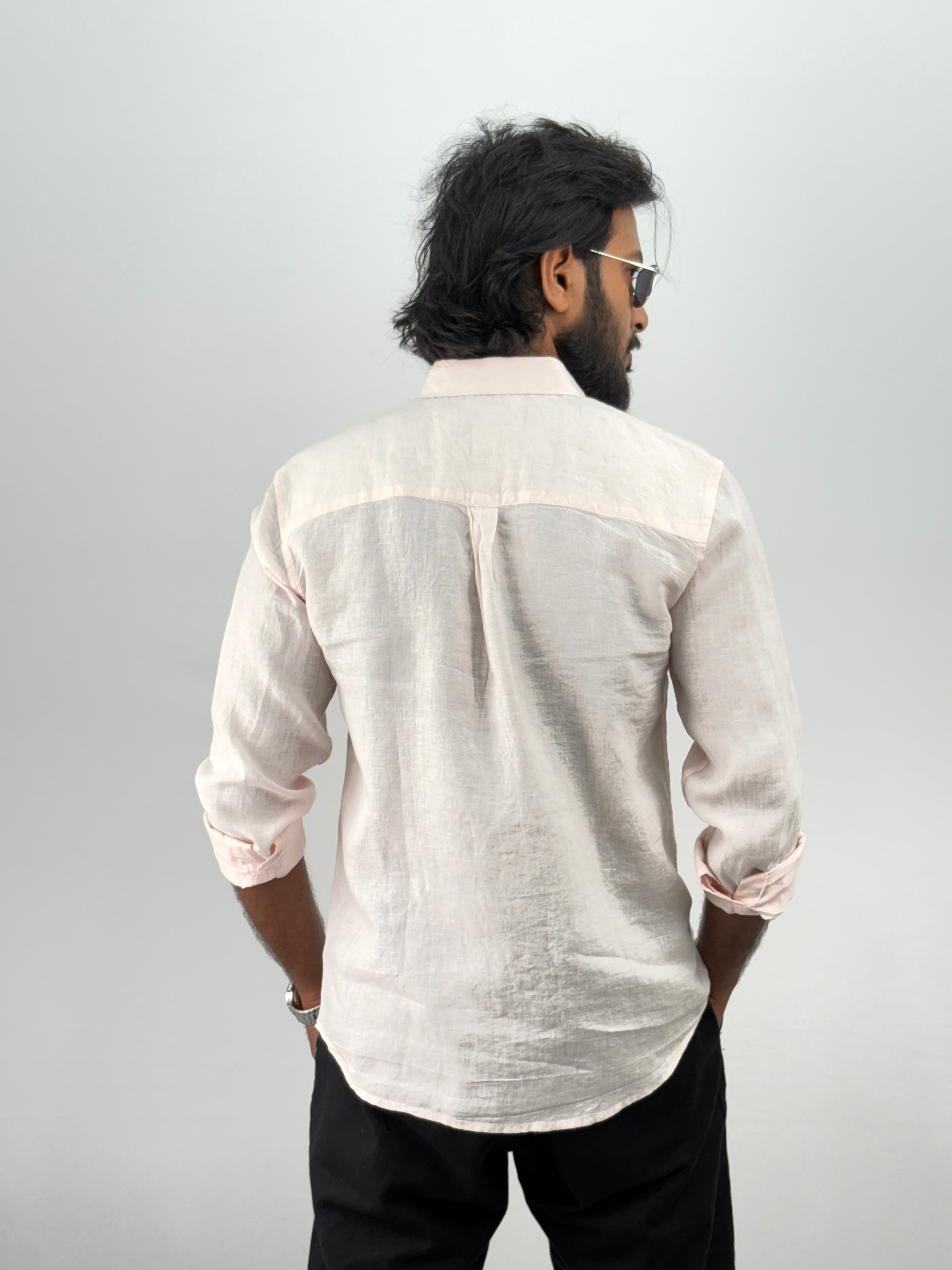 Pink pure Linen Shirt 2