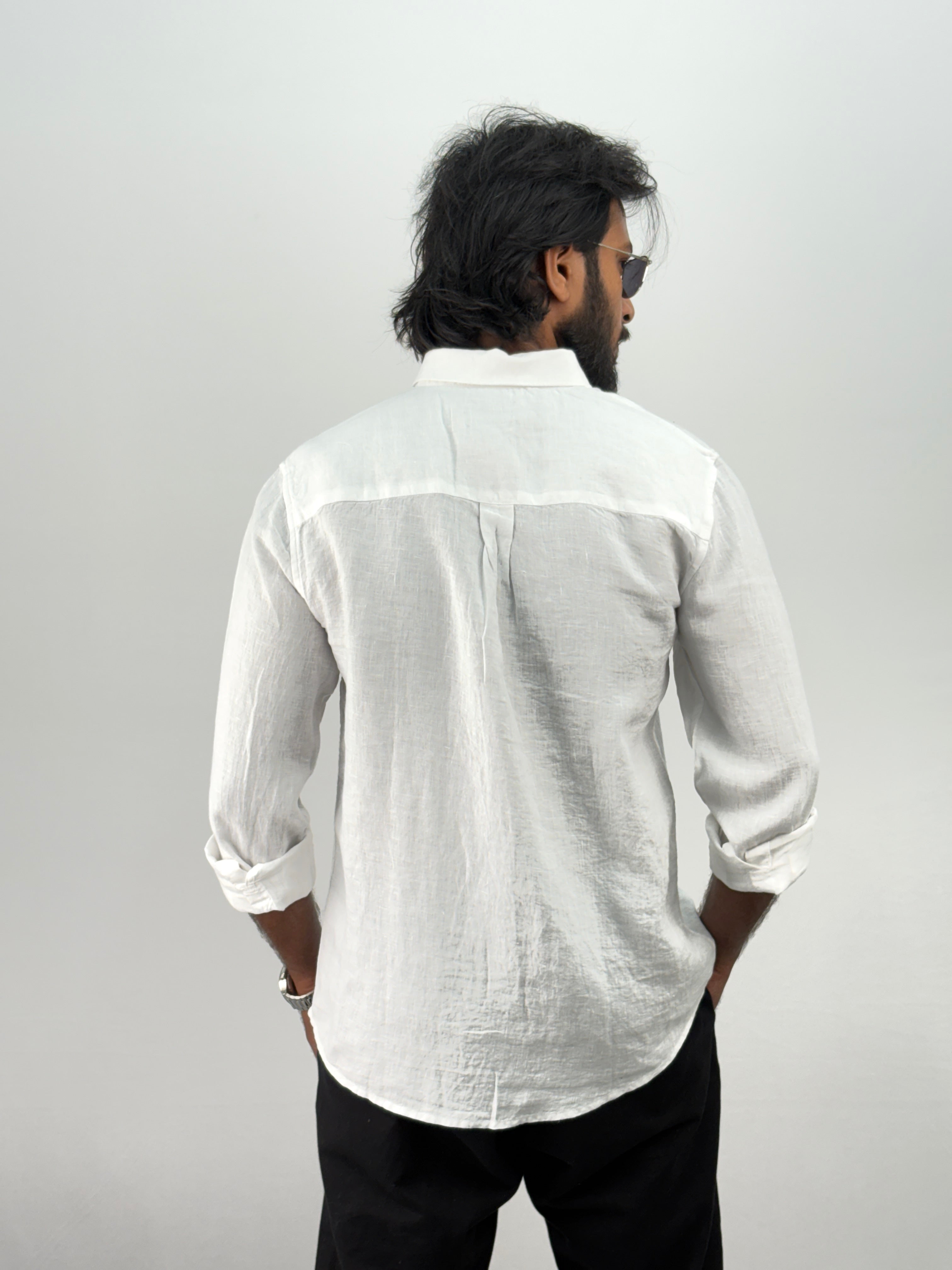White pure Linen Shirt 2
