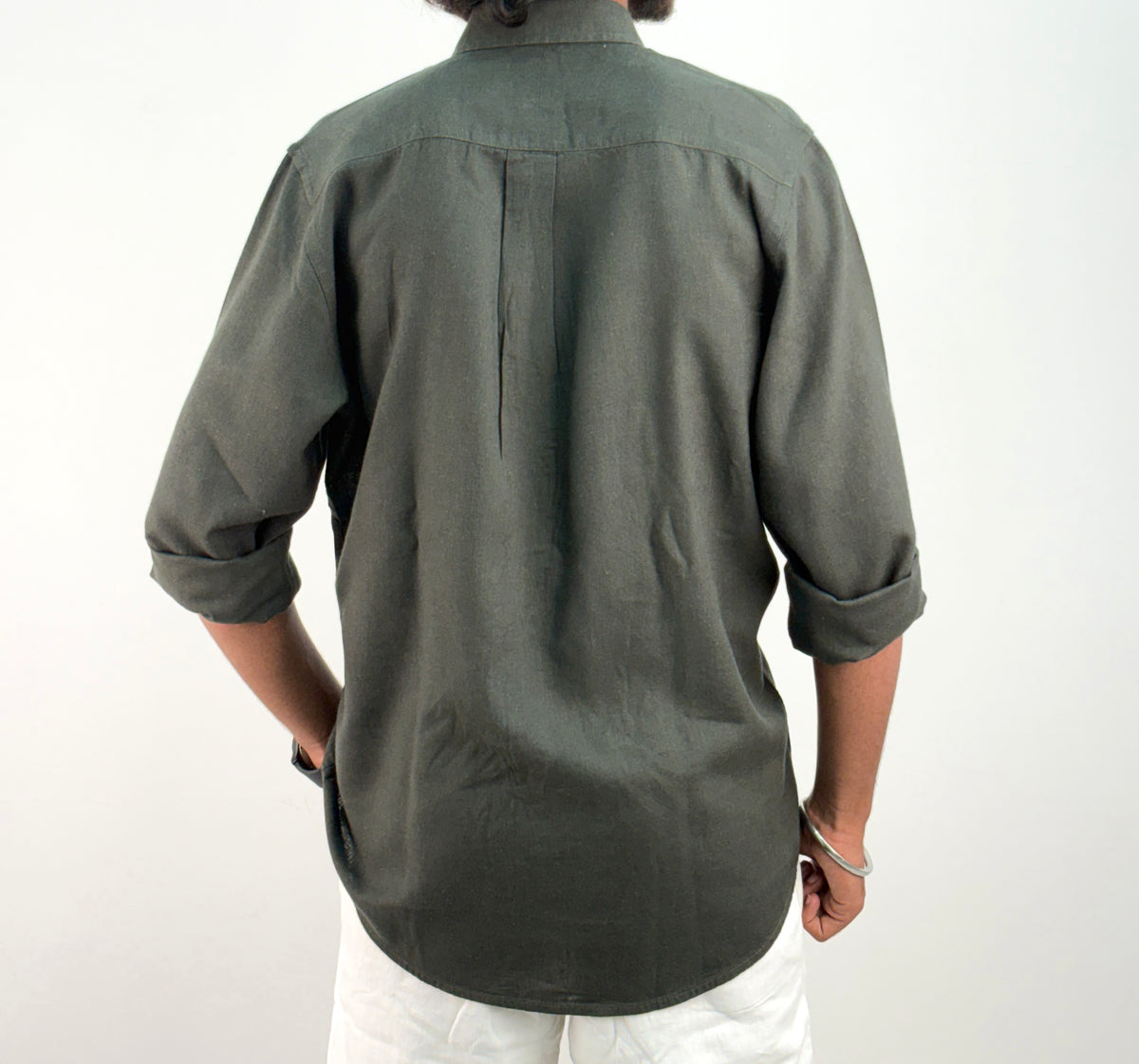 Dark Green Linen Shirt