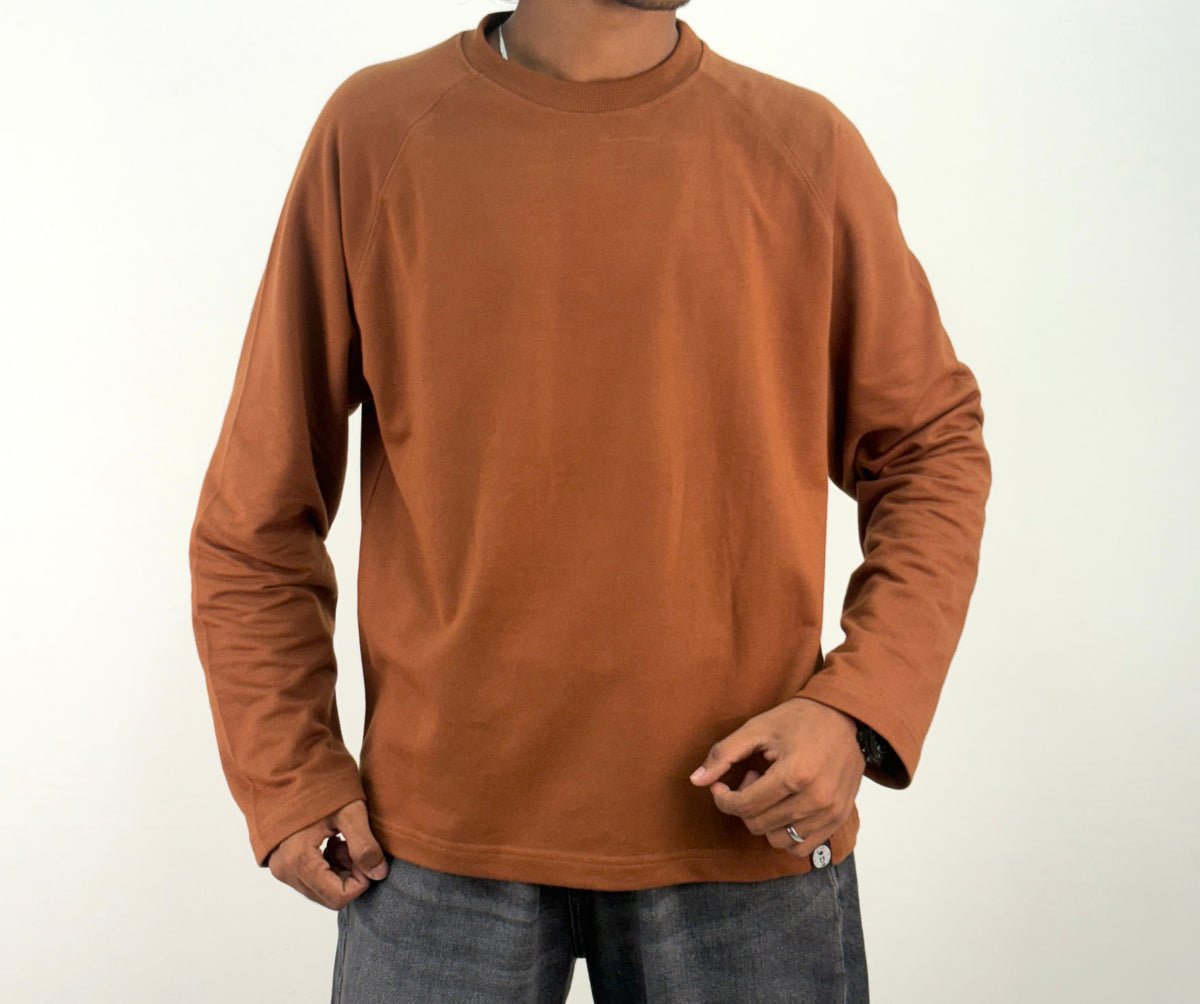 Brown Cropped Raglan Tee