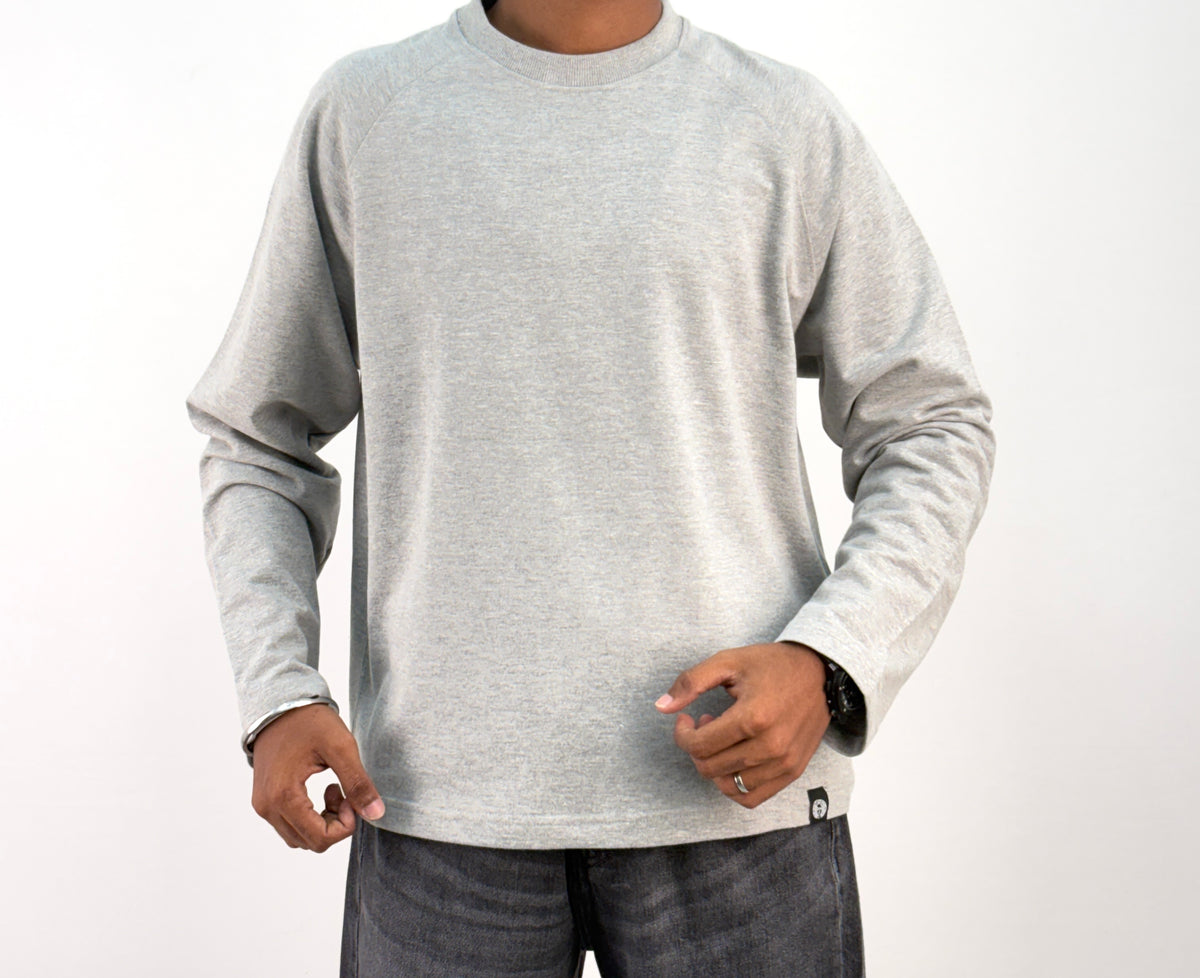 Light Grey Cropped Raglan Tee