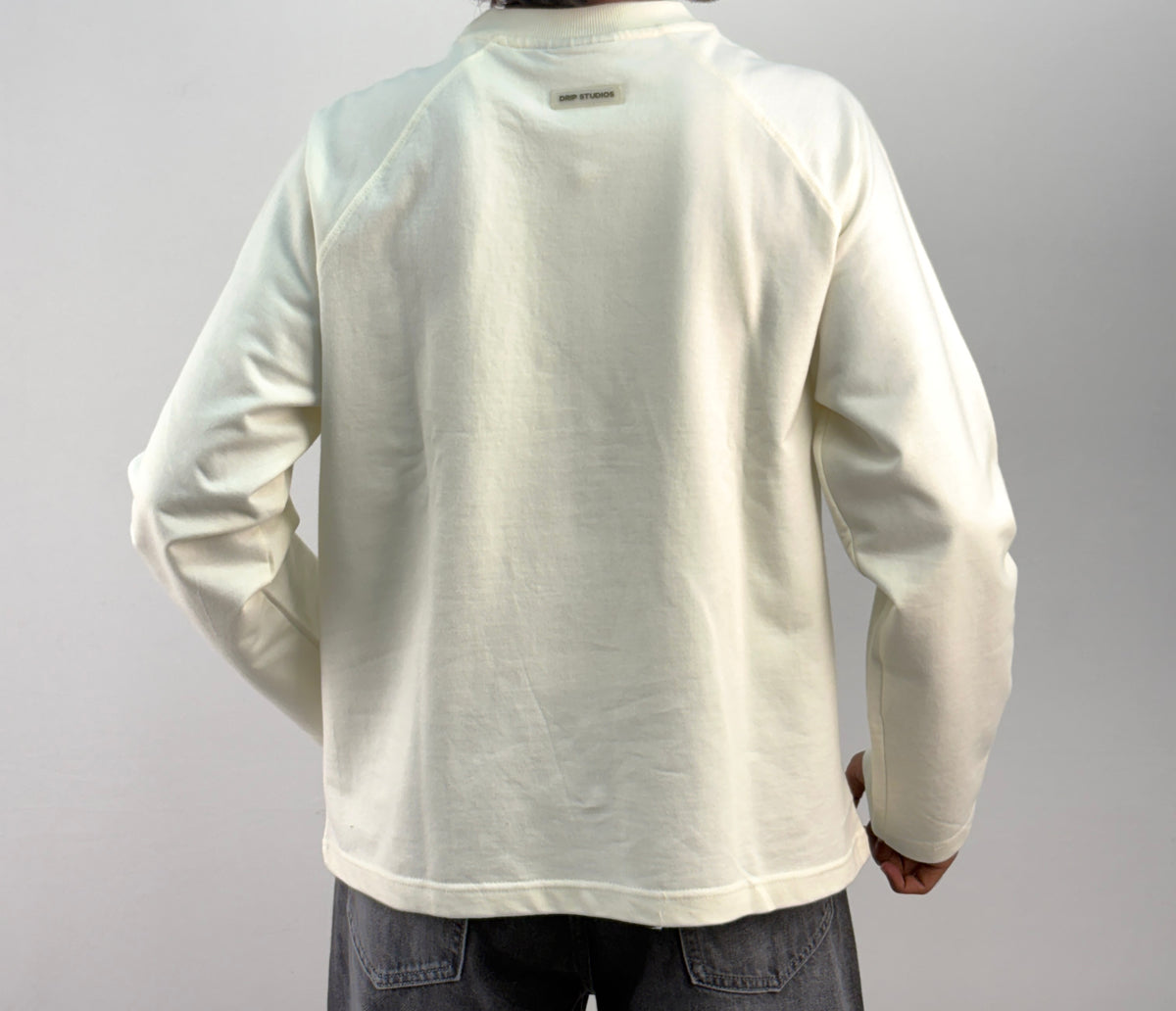 Cream Cropped Raglan Tee