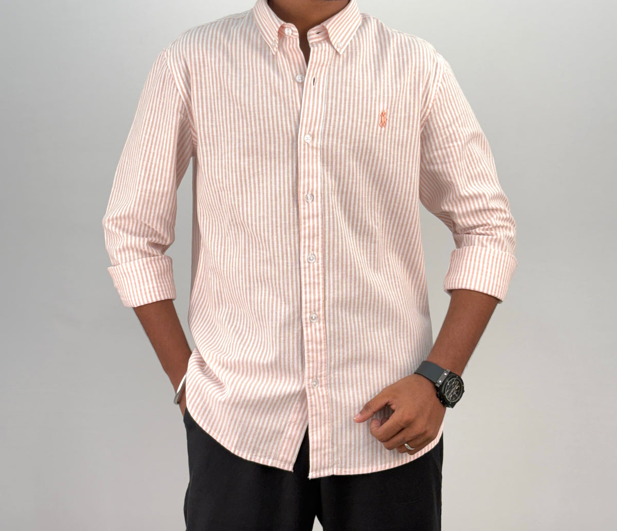 Cherry Old Money Linen Stripe Shirt 2