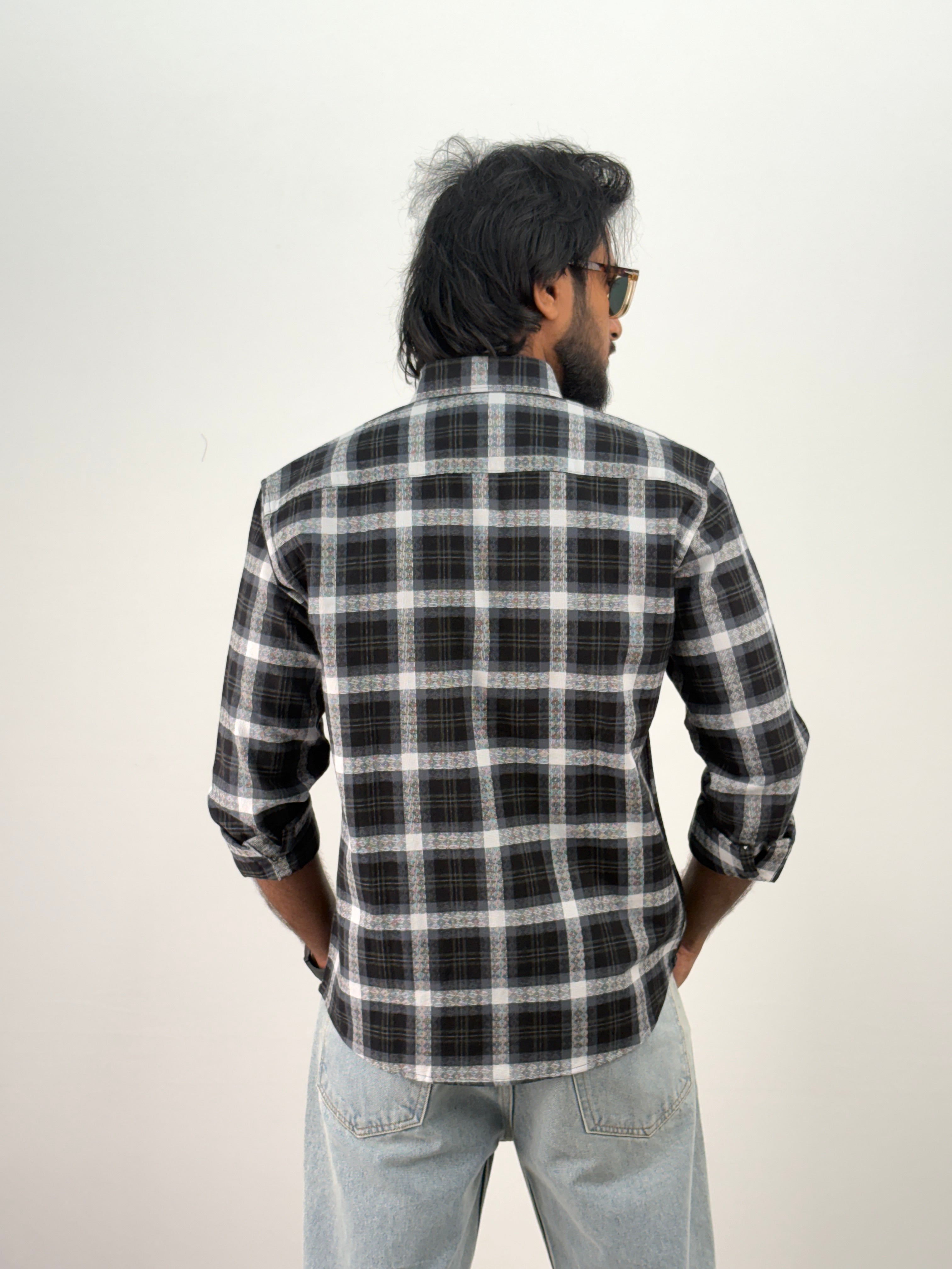 Teal Grey Flannel Shirt