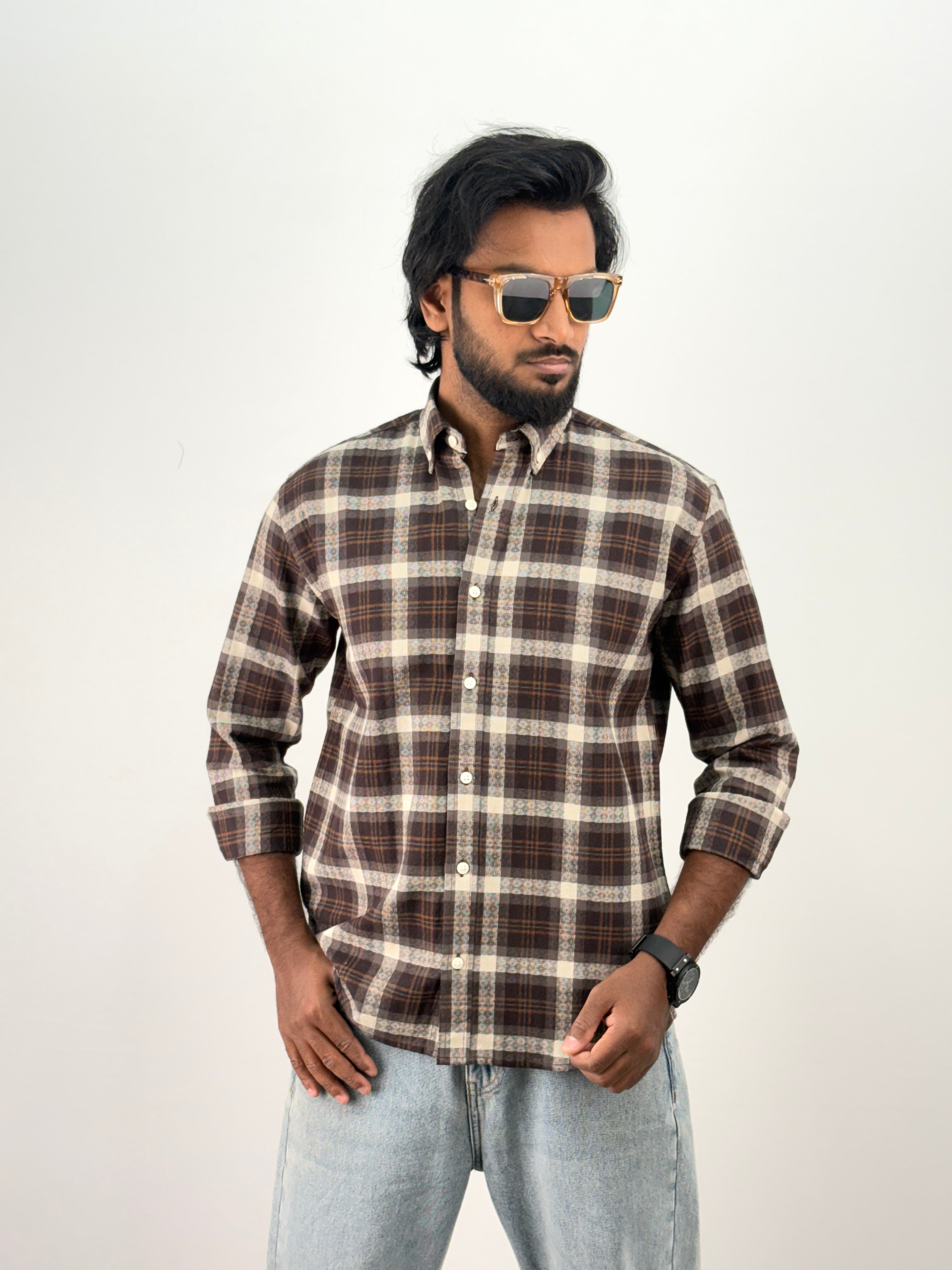 Coffee Flannel Shirt