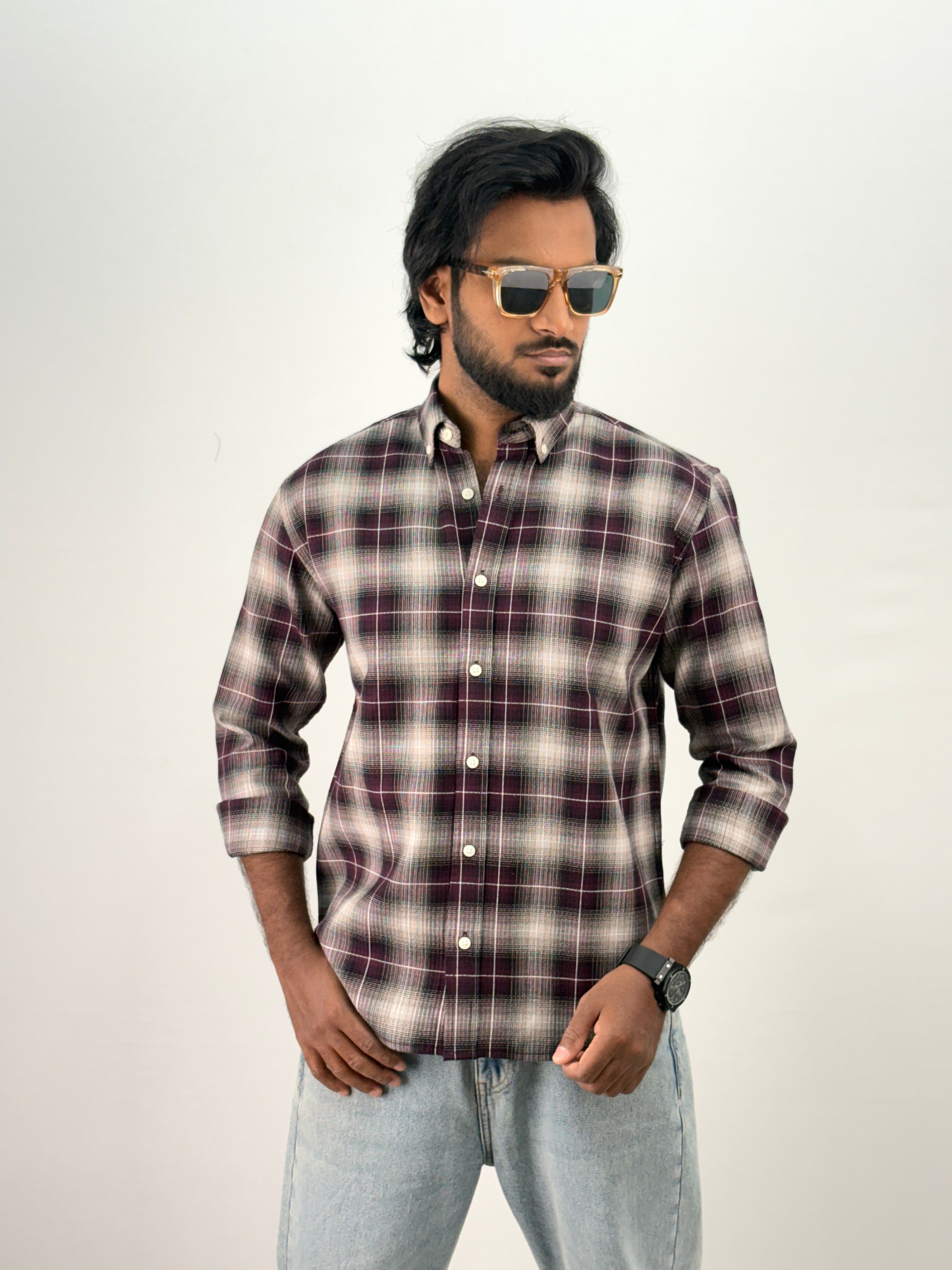 Wine Flannel Shirt