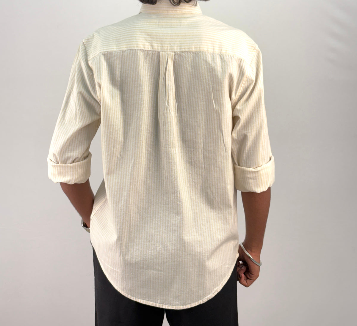 Yellow Old Money Linen Stripe Shirt 2