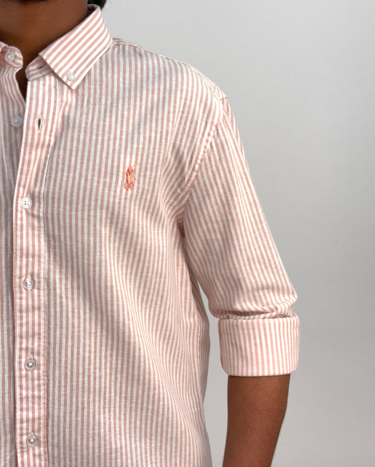 Cherry Old Money Linen Stripe Shirt 2