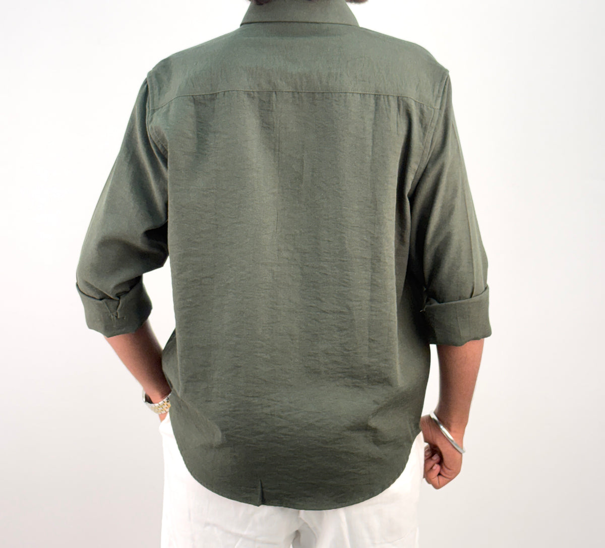 Dark Green IMP Linen Shirt