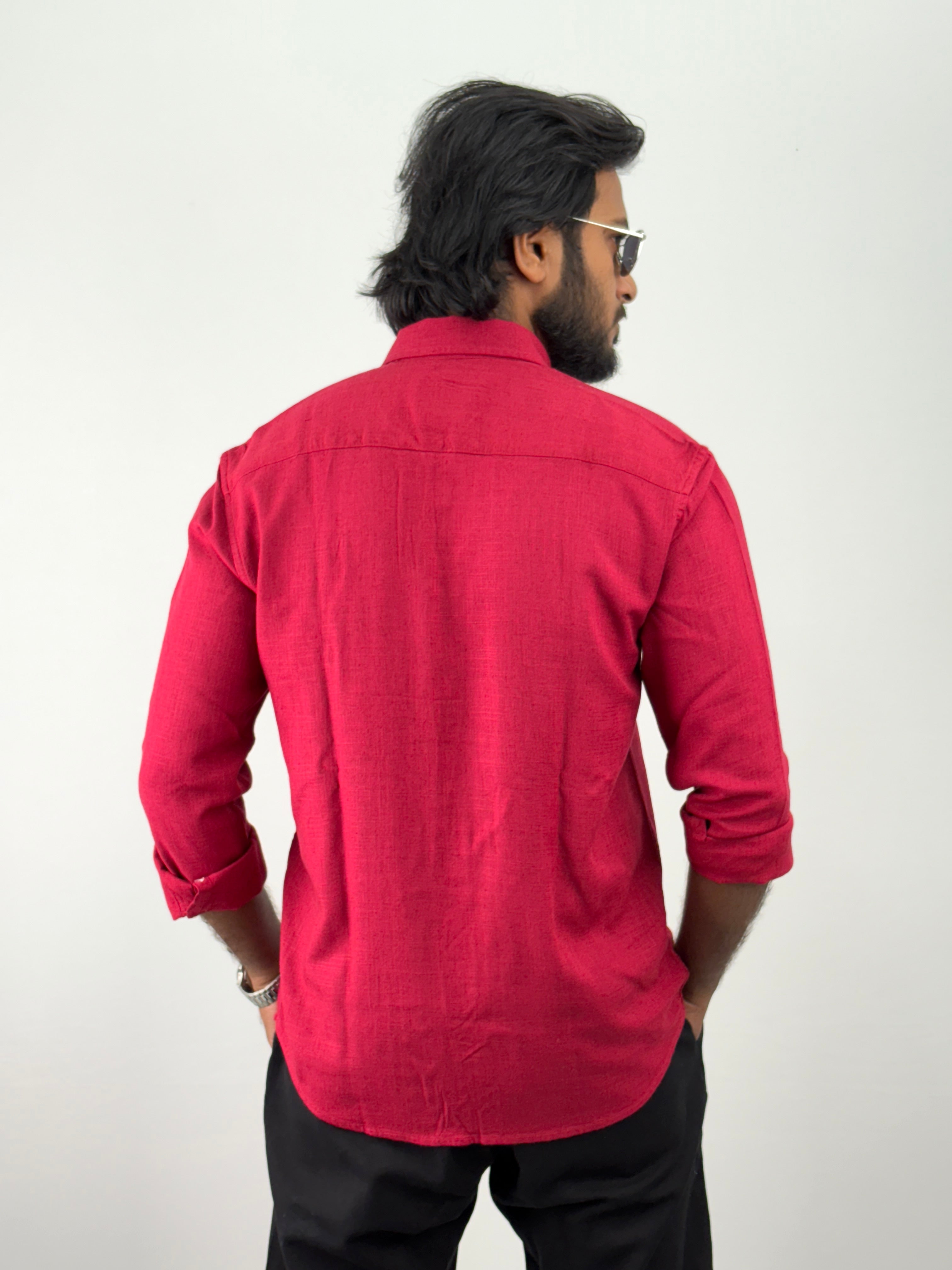 Red Linen Shirt