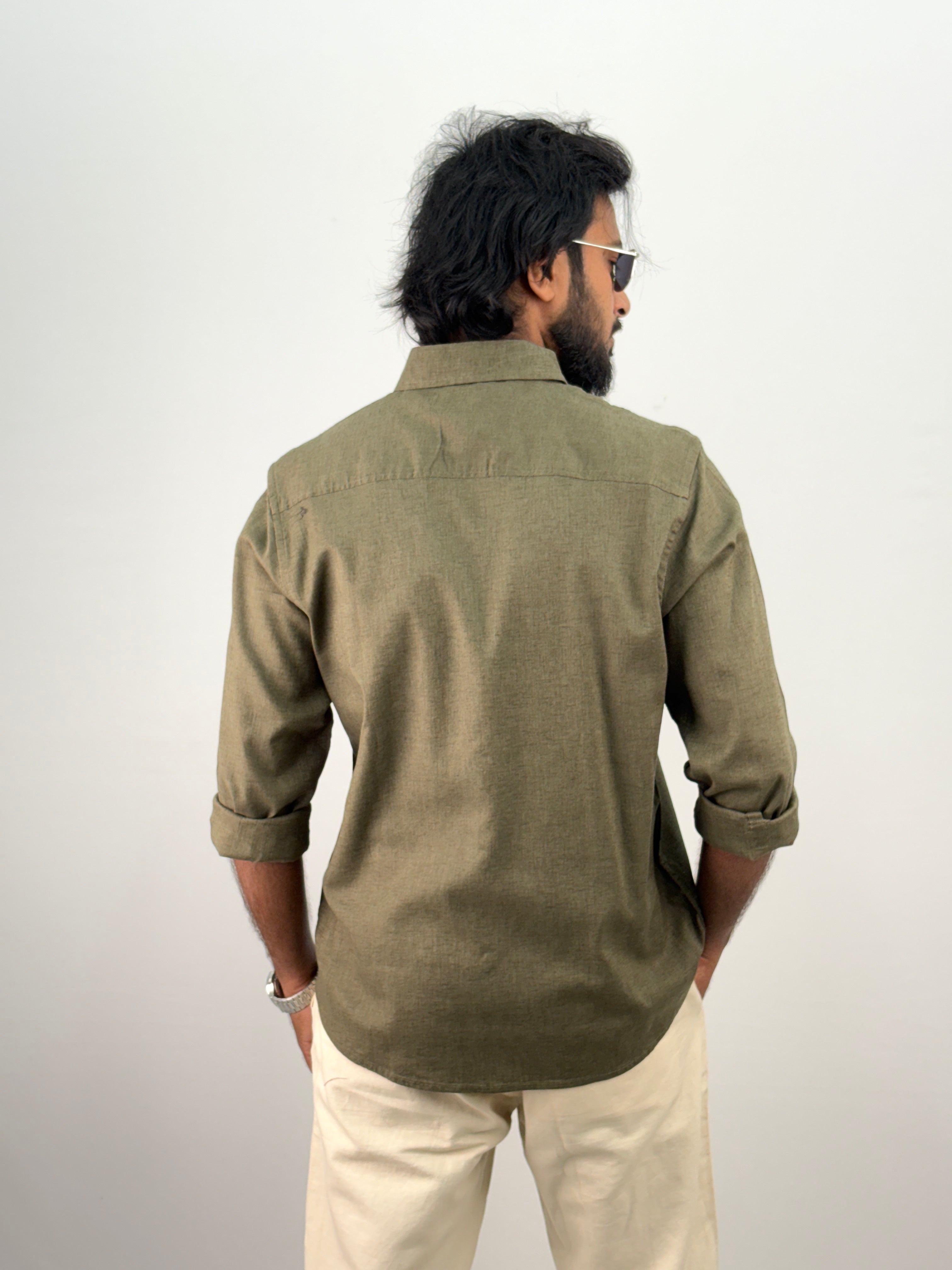 Olive Linen Shirt