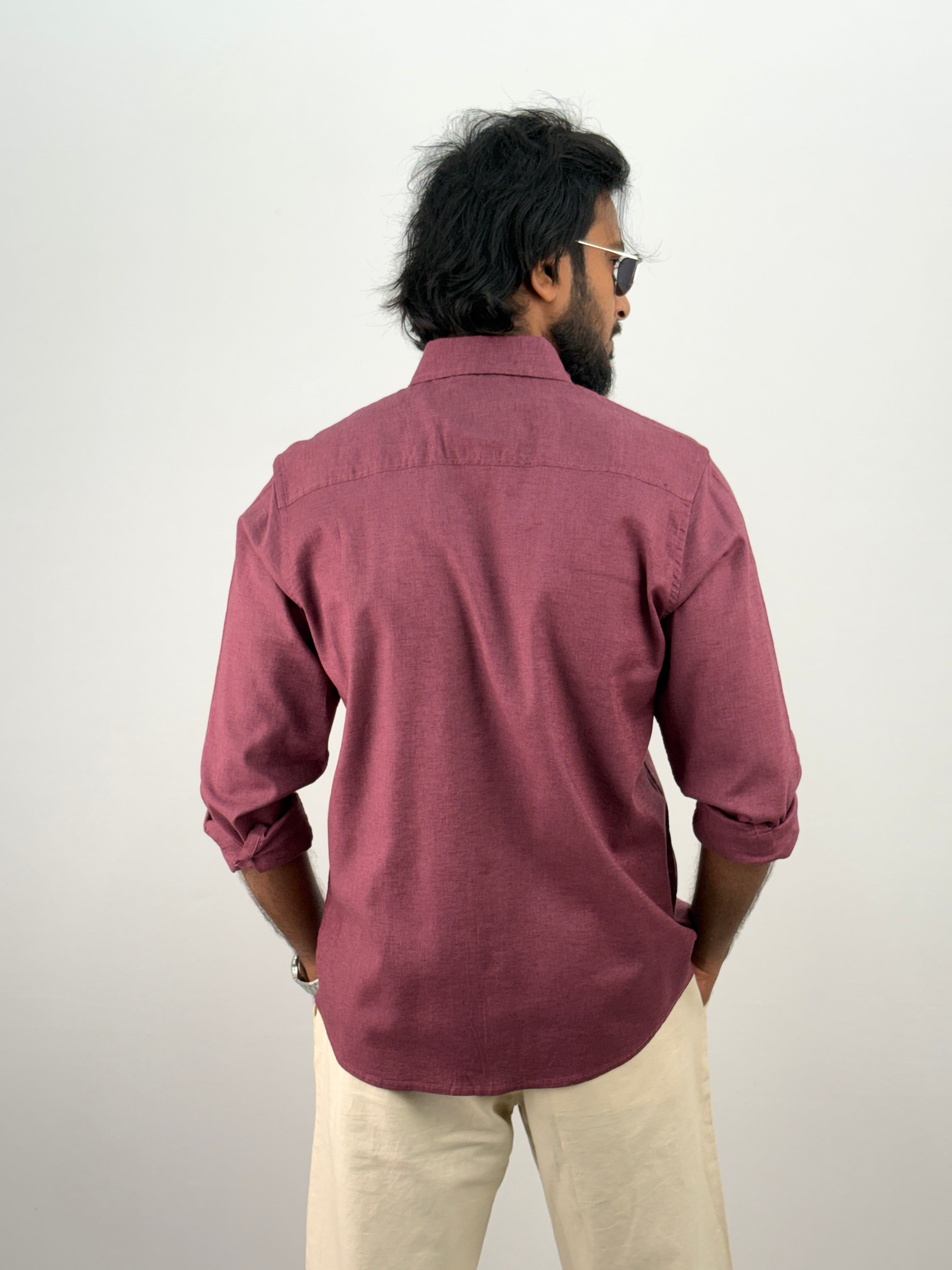 Burgundy Linen Shirt