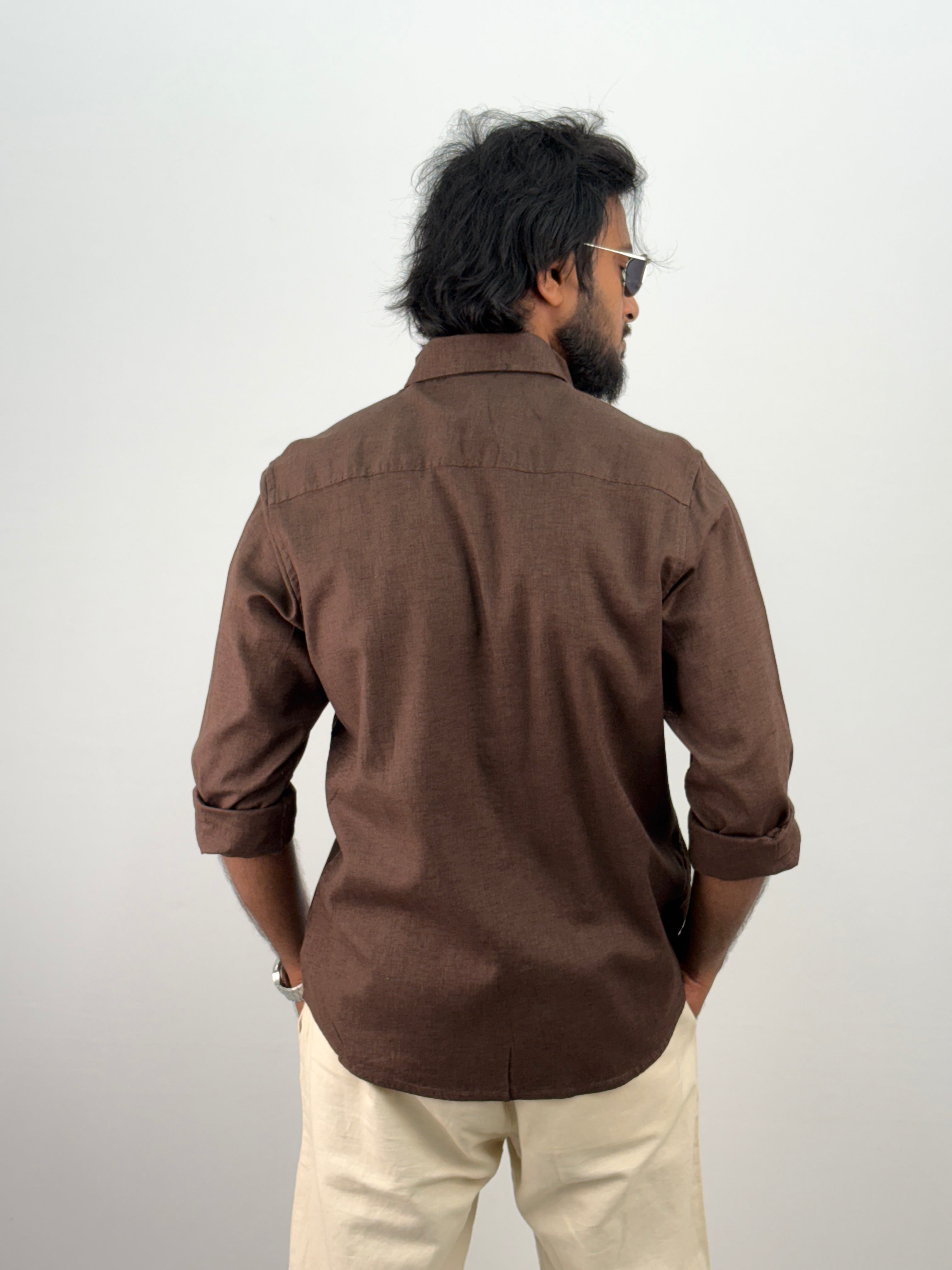 Coffee Brown Linen Shirt