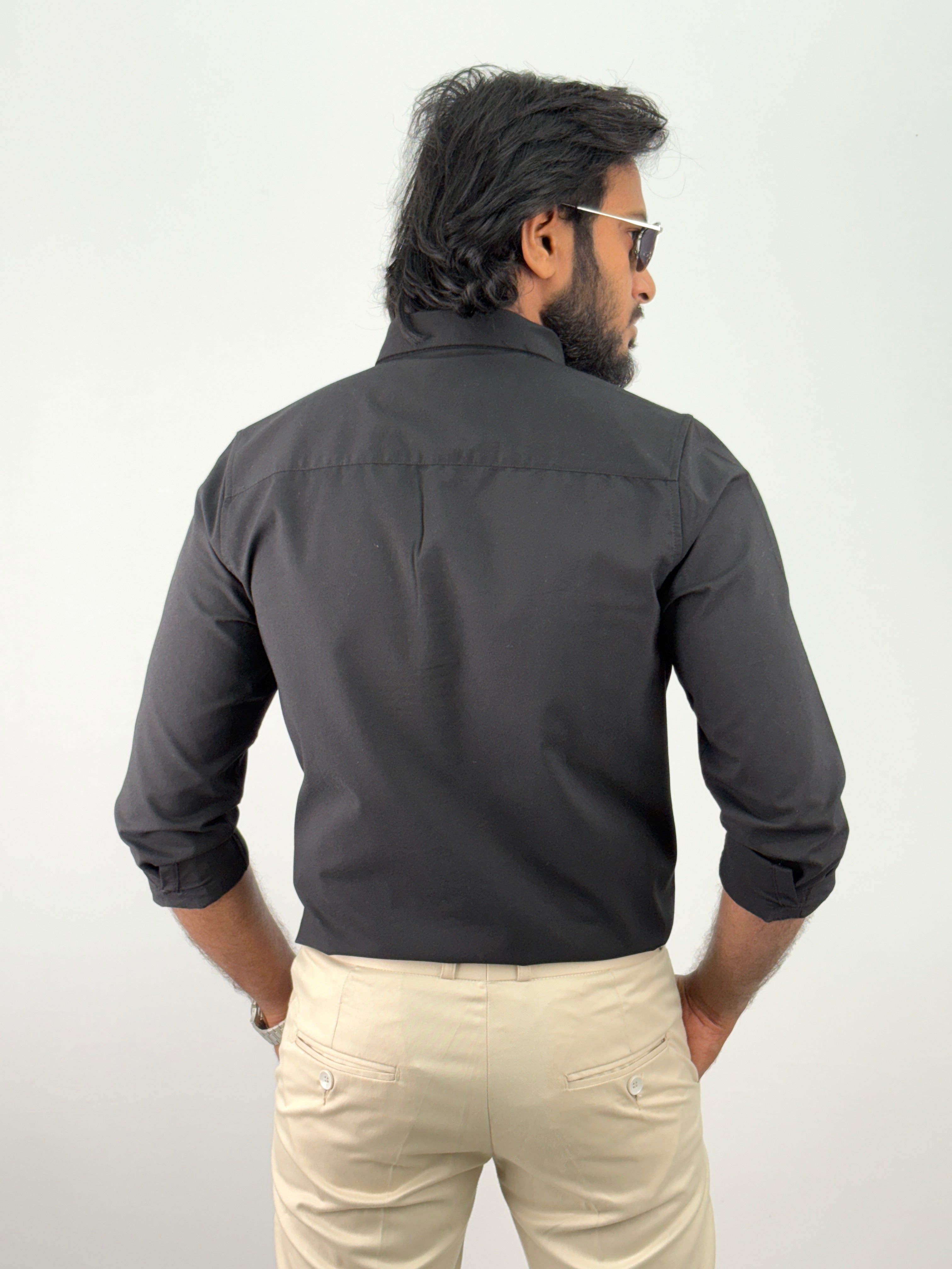 Black Plain Oxford Shirt