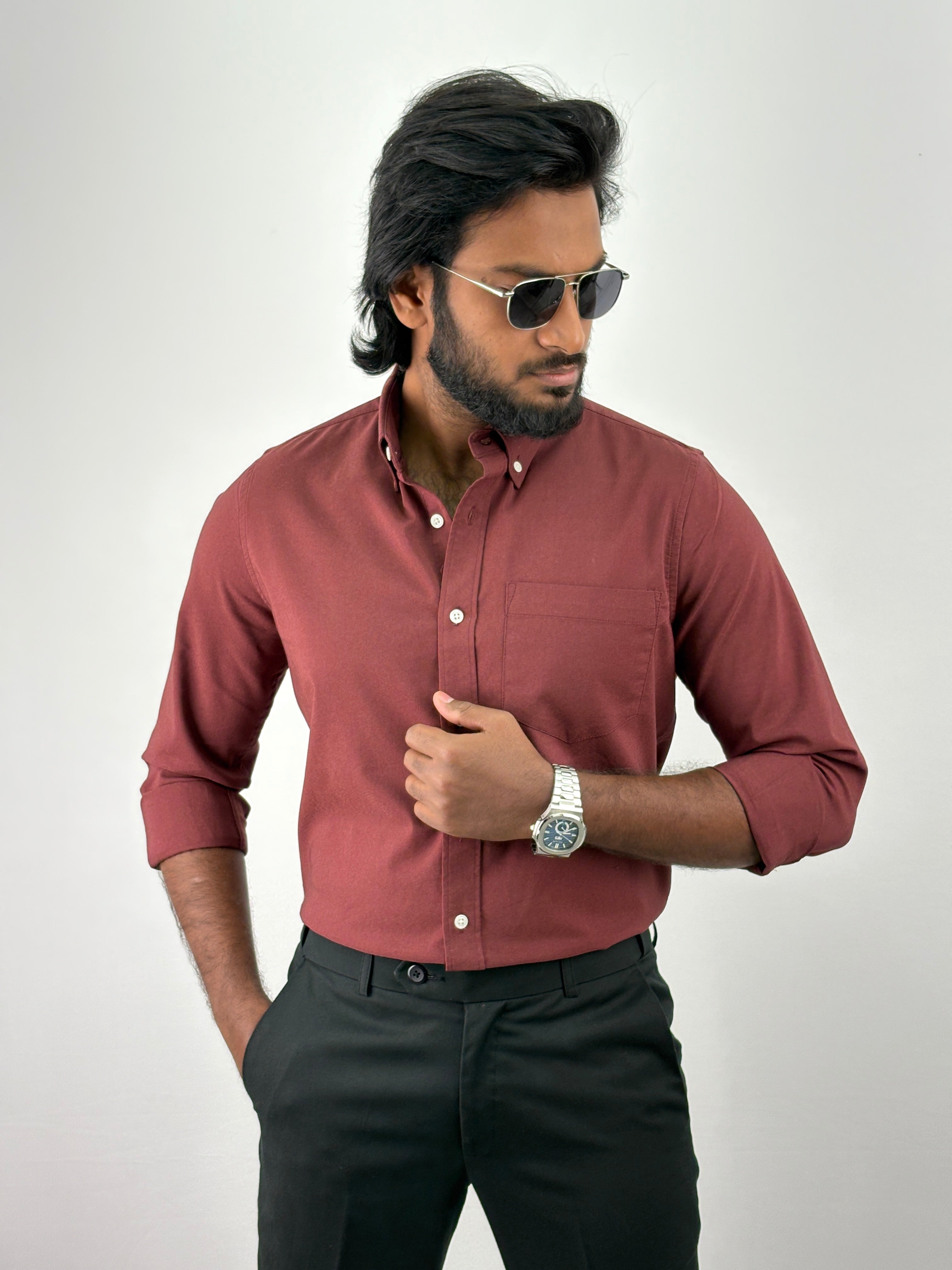 Cherry Plain Oxford Shirt