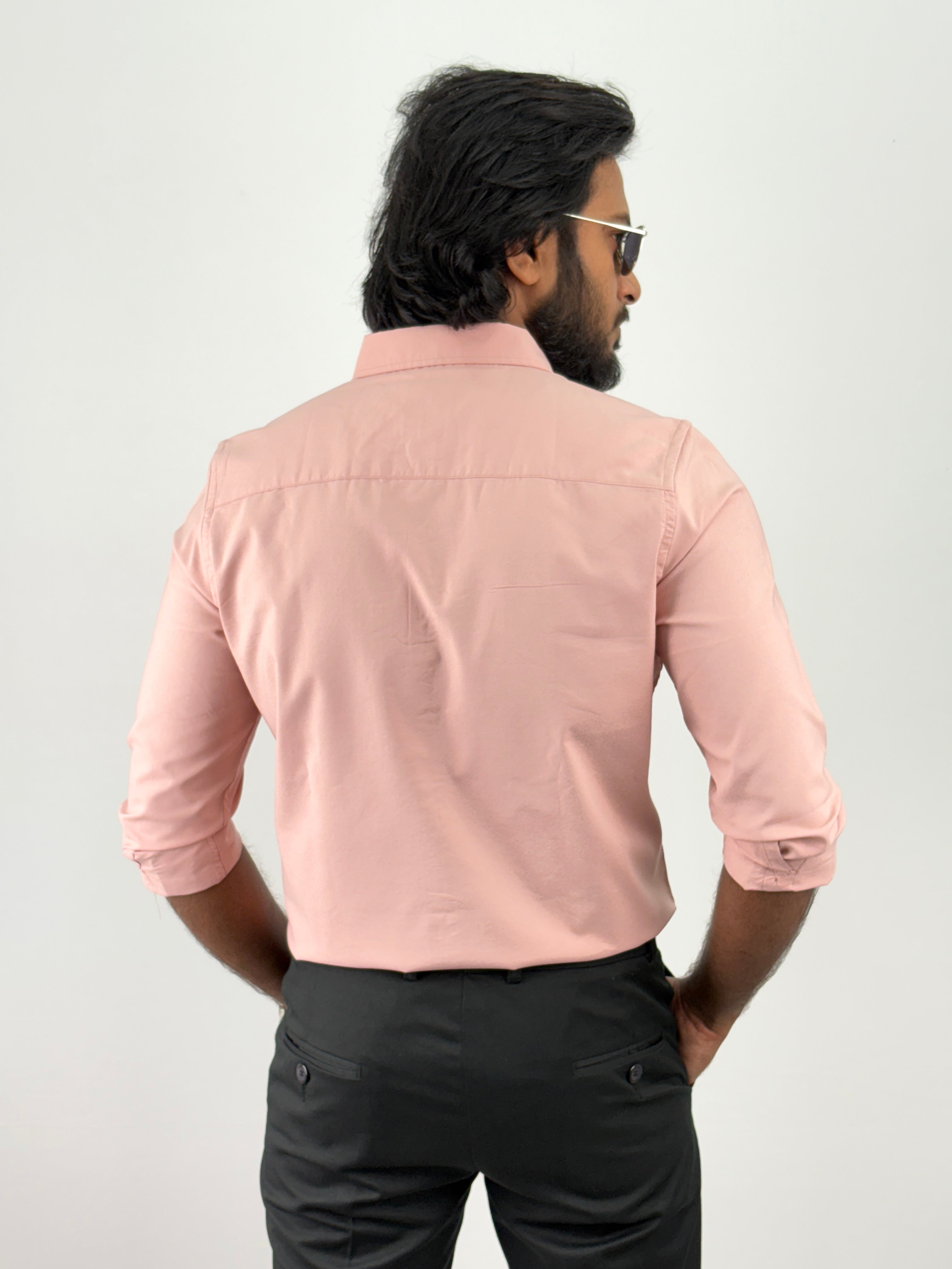 Peach Plain Oxford Shirt