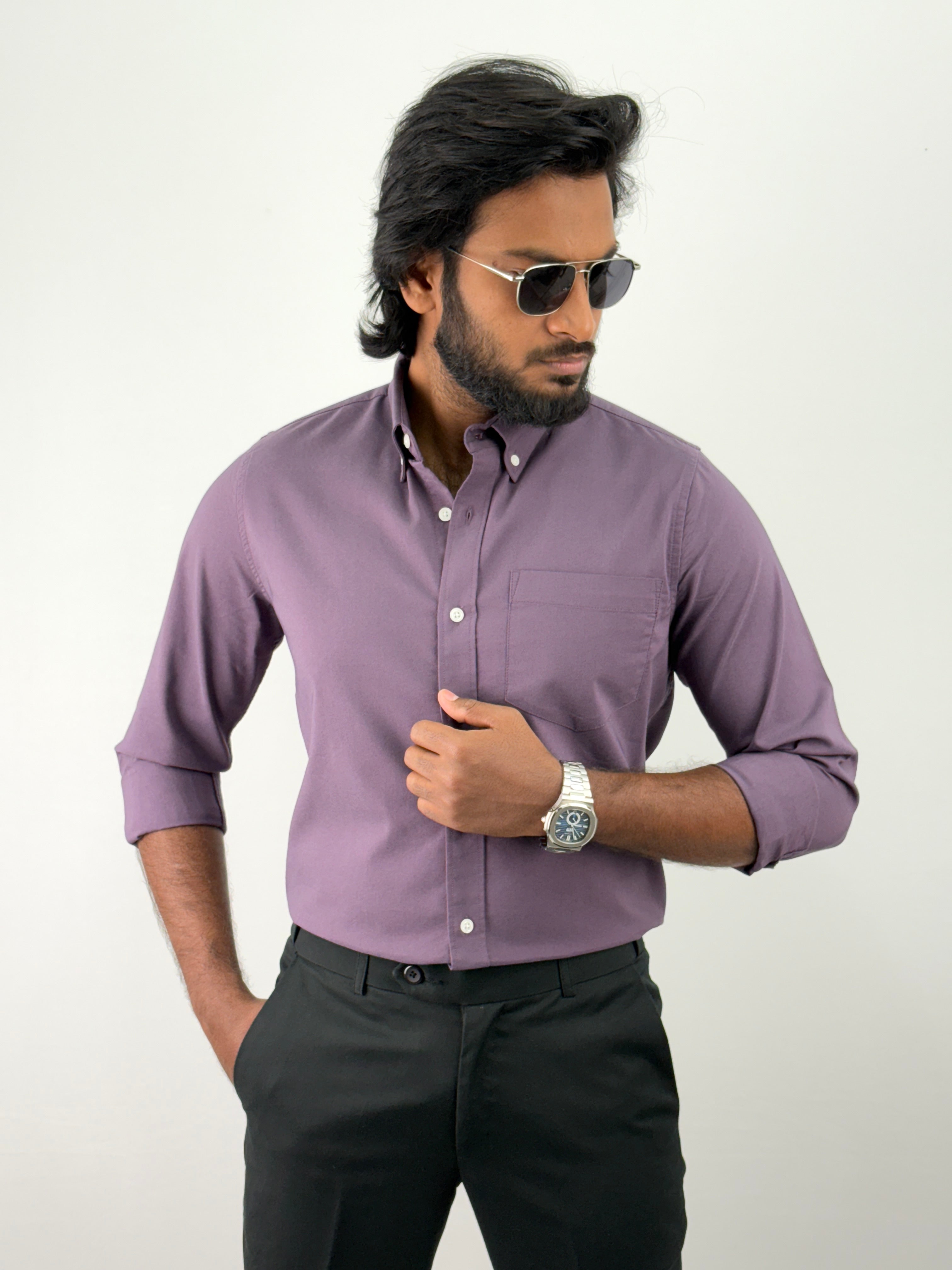 Lavender Plain Oxford Shirt