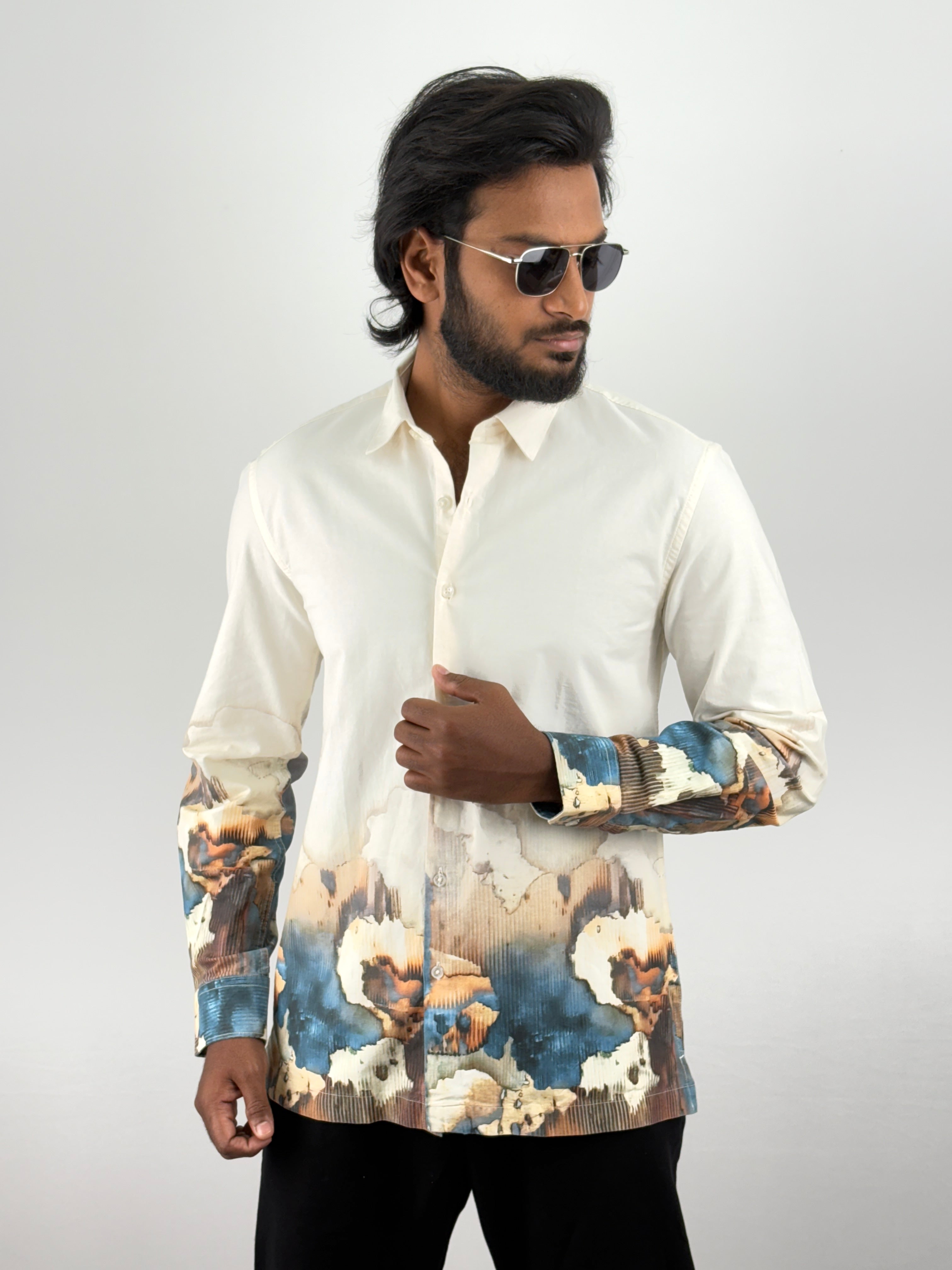 Beige Digital Printed Shirt 2