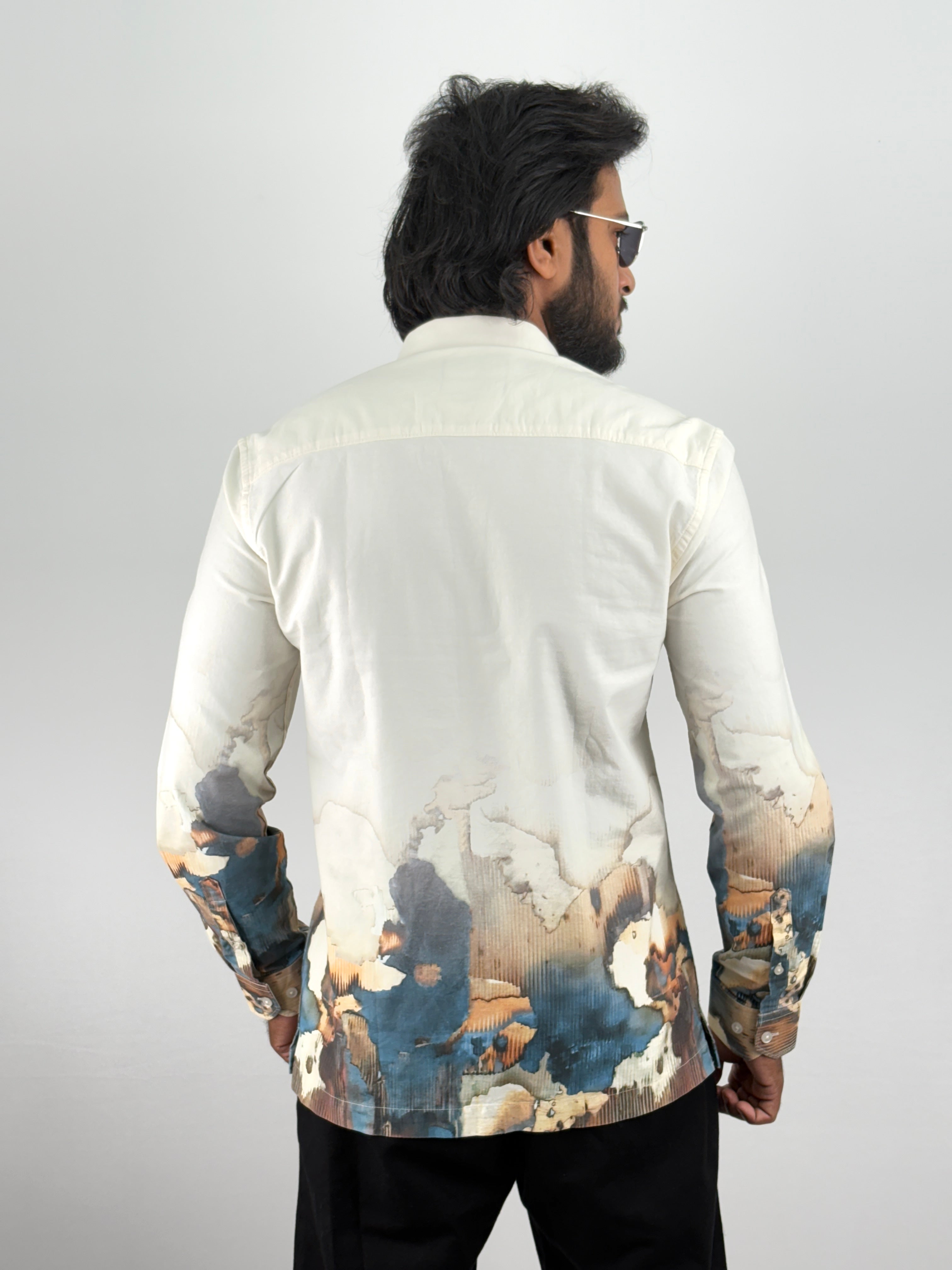 Beige Digital Printed Shirt 2