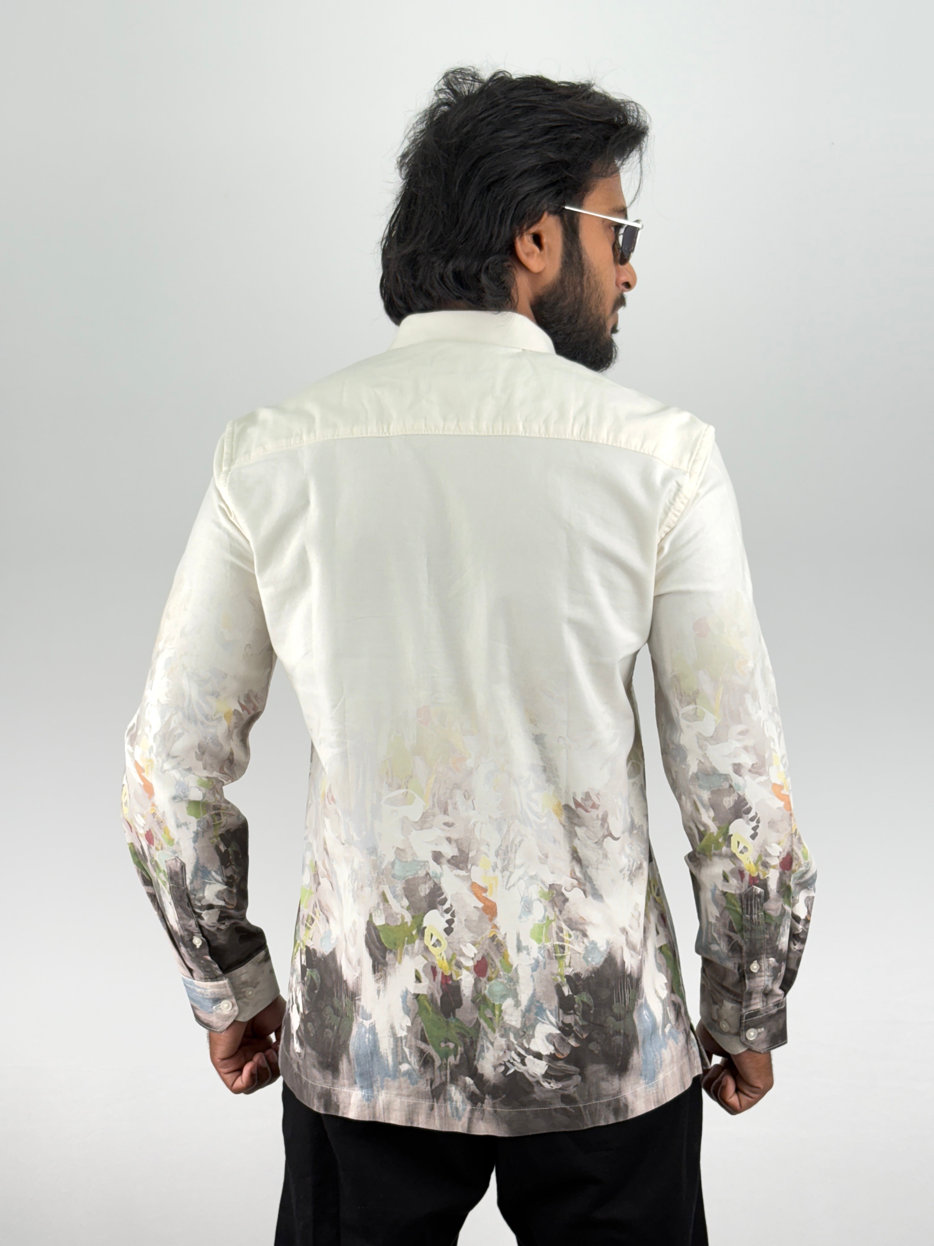 Beige Digital Printed Shirt 5