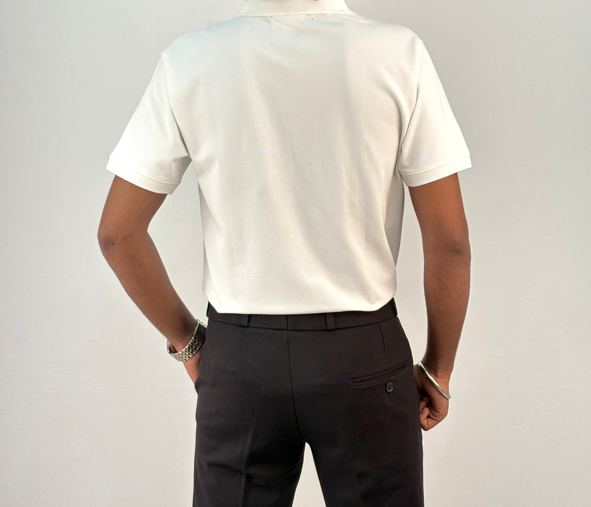 White Half Sleeve Polo T-shirt