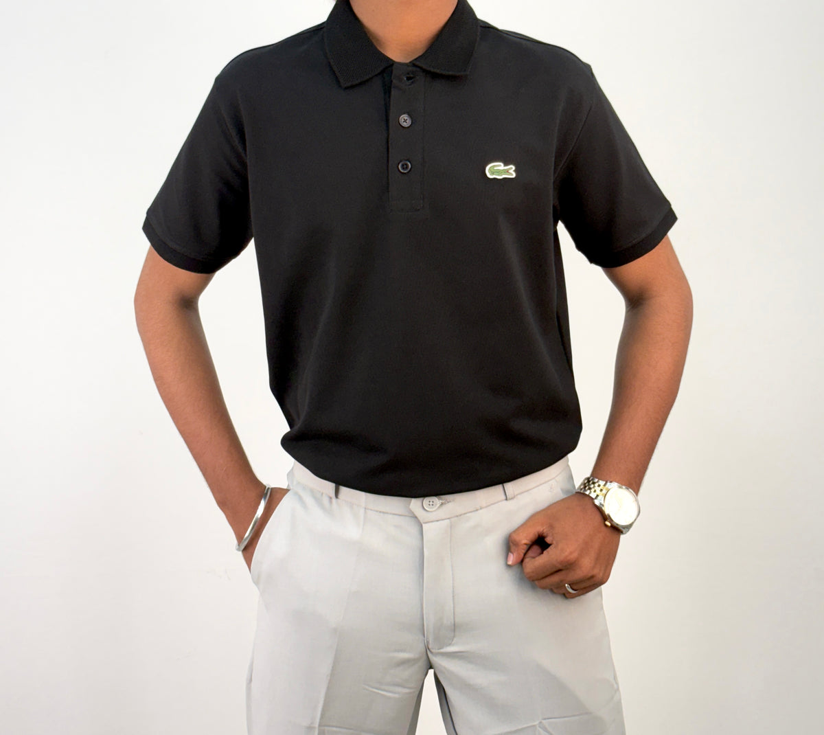 Black Half Sleeve Polo T-shirt