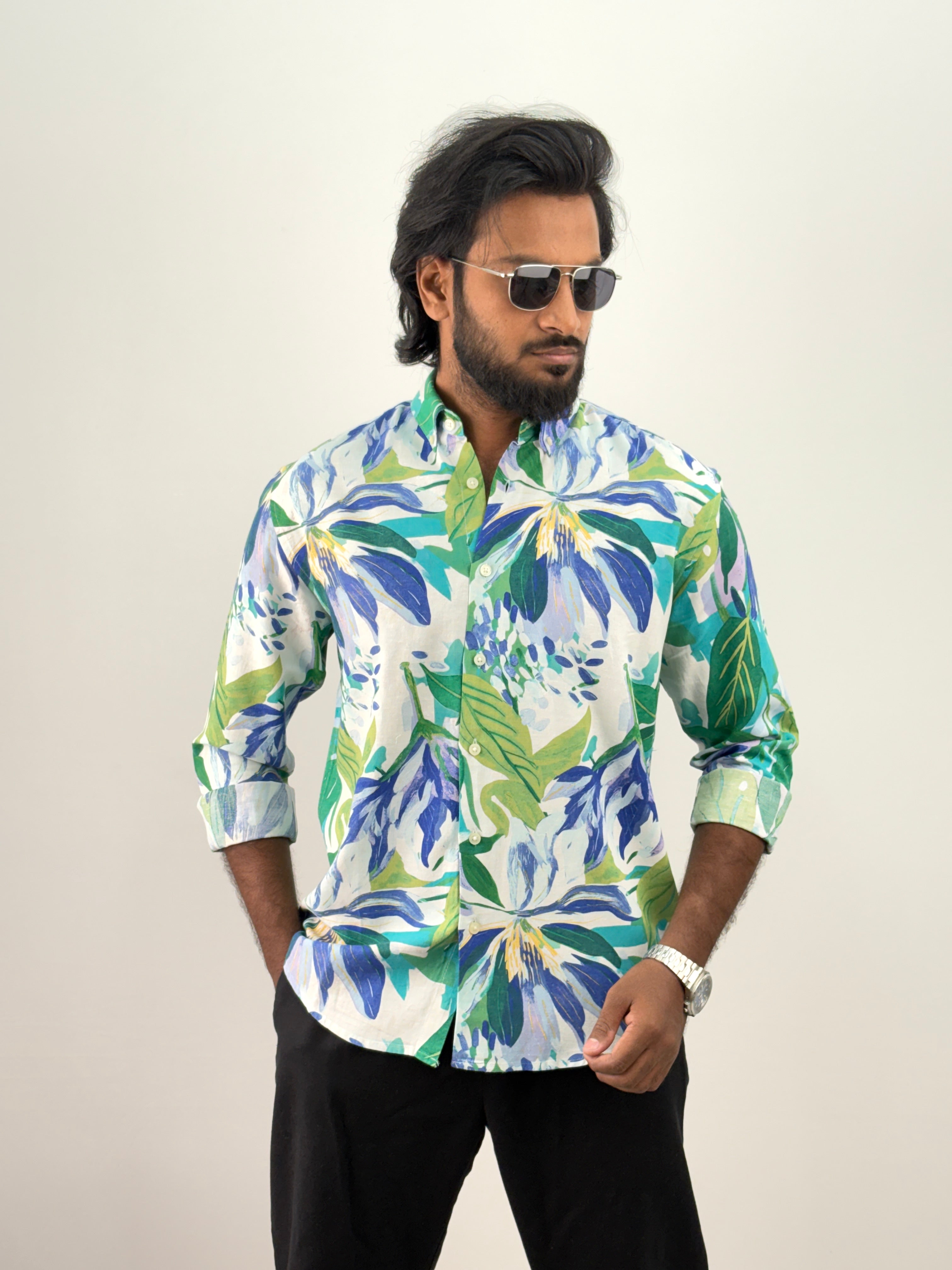 Green Printed Shirt