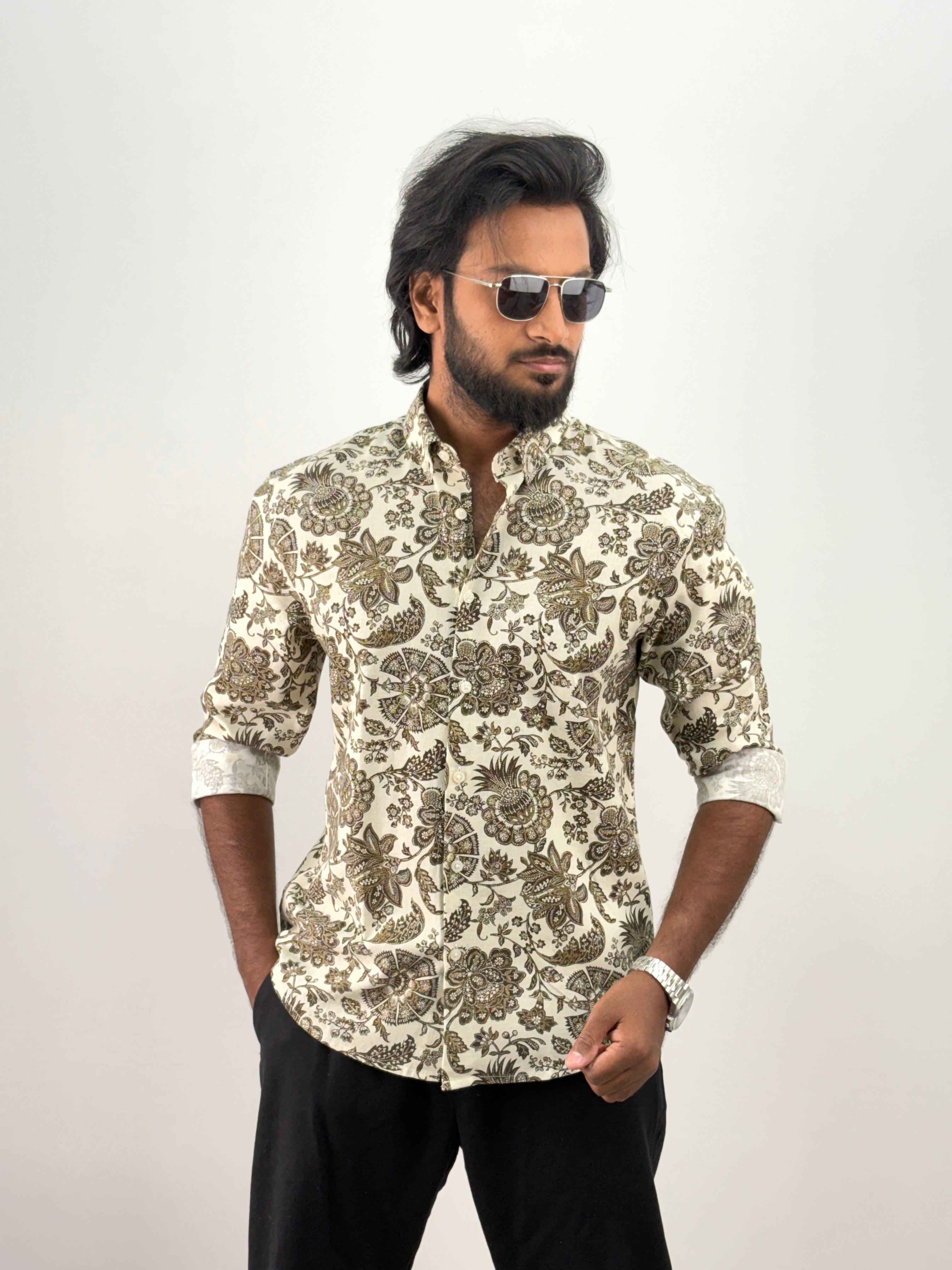 Olive Printed Shirt