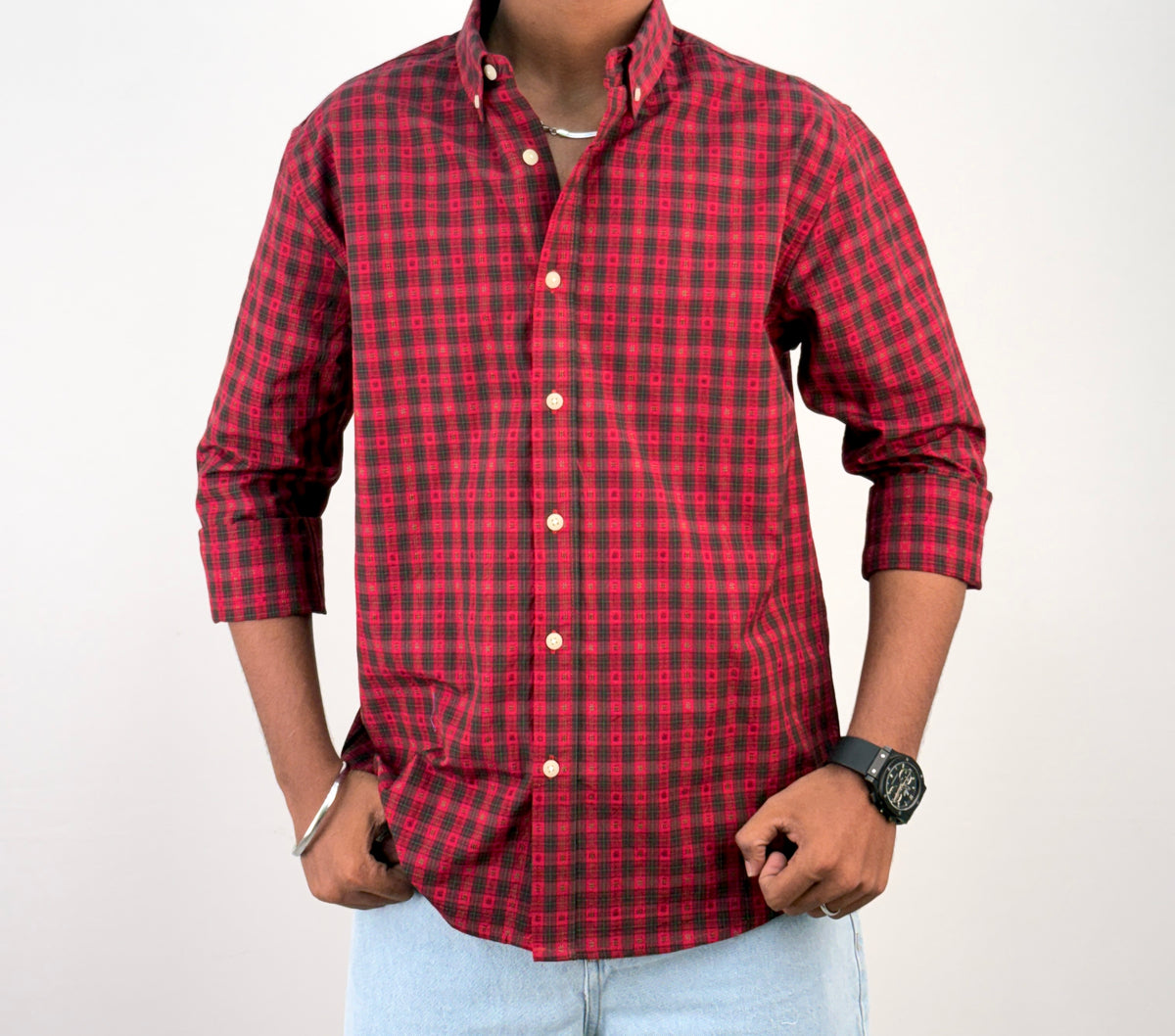 Red Vintage Checked Shirt