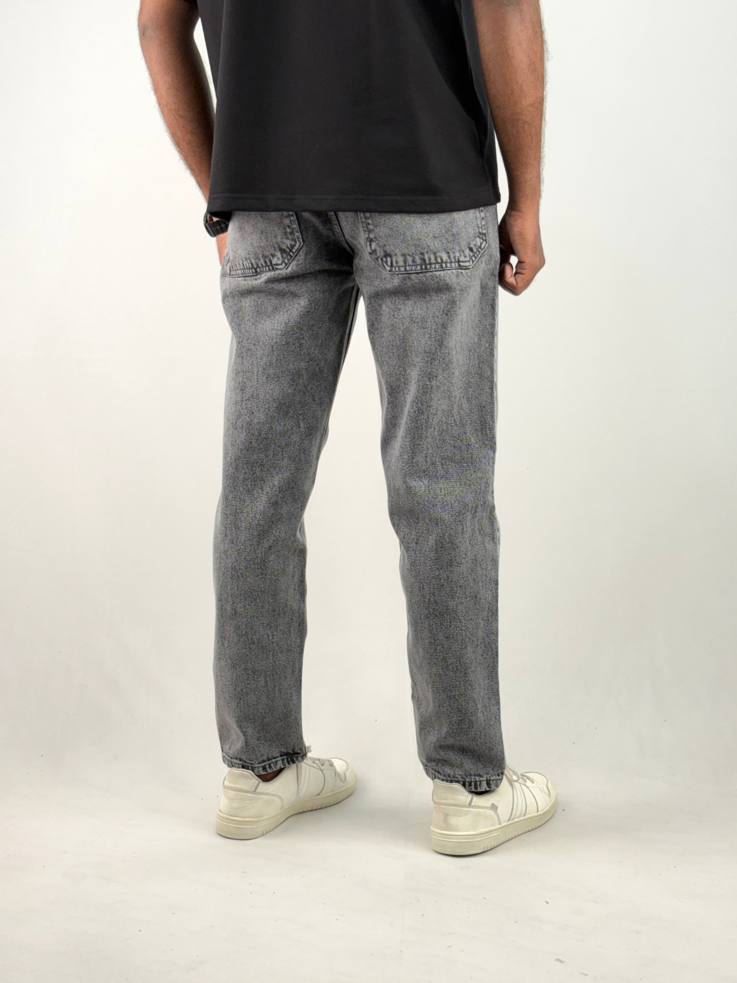 Grey Acid Wash Semi Baggy Jean