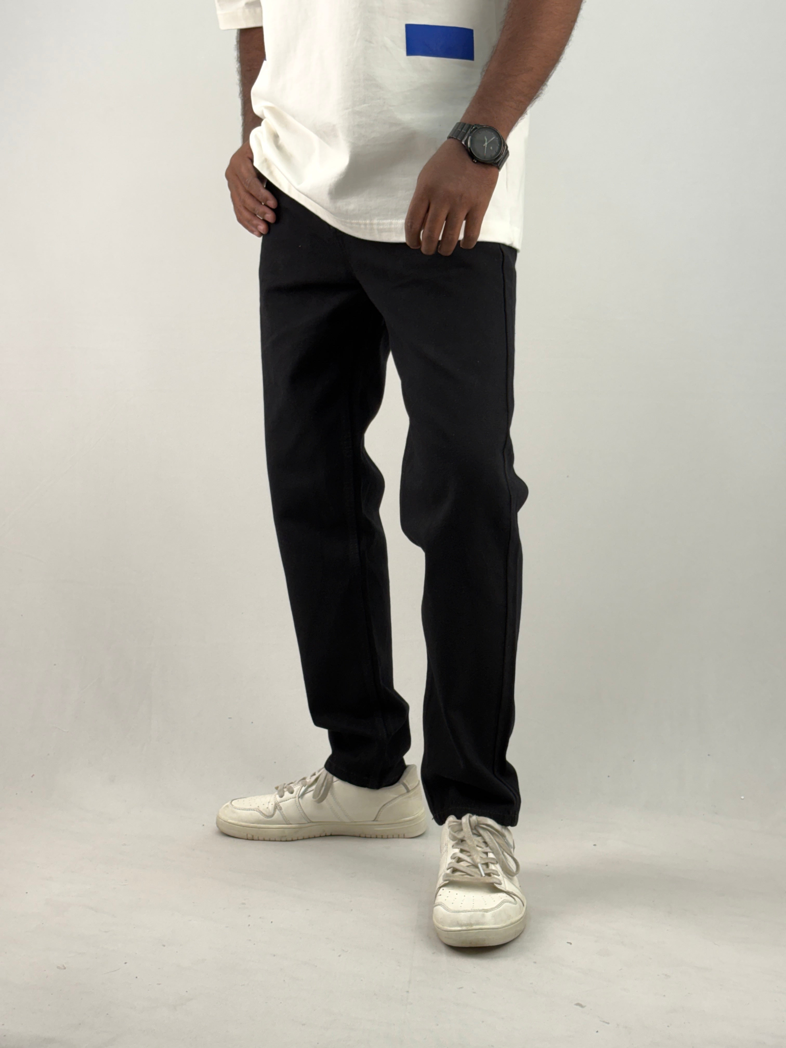 Black Semi Baggy Jean