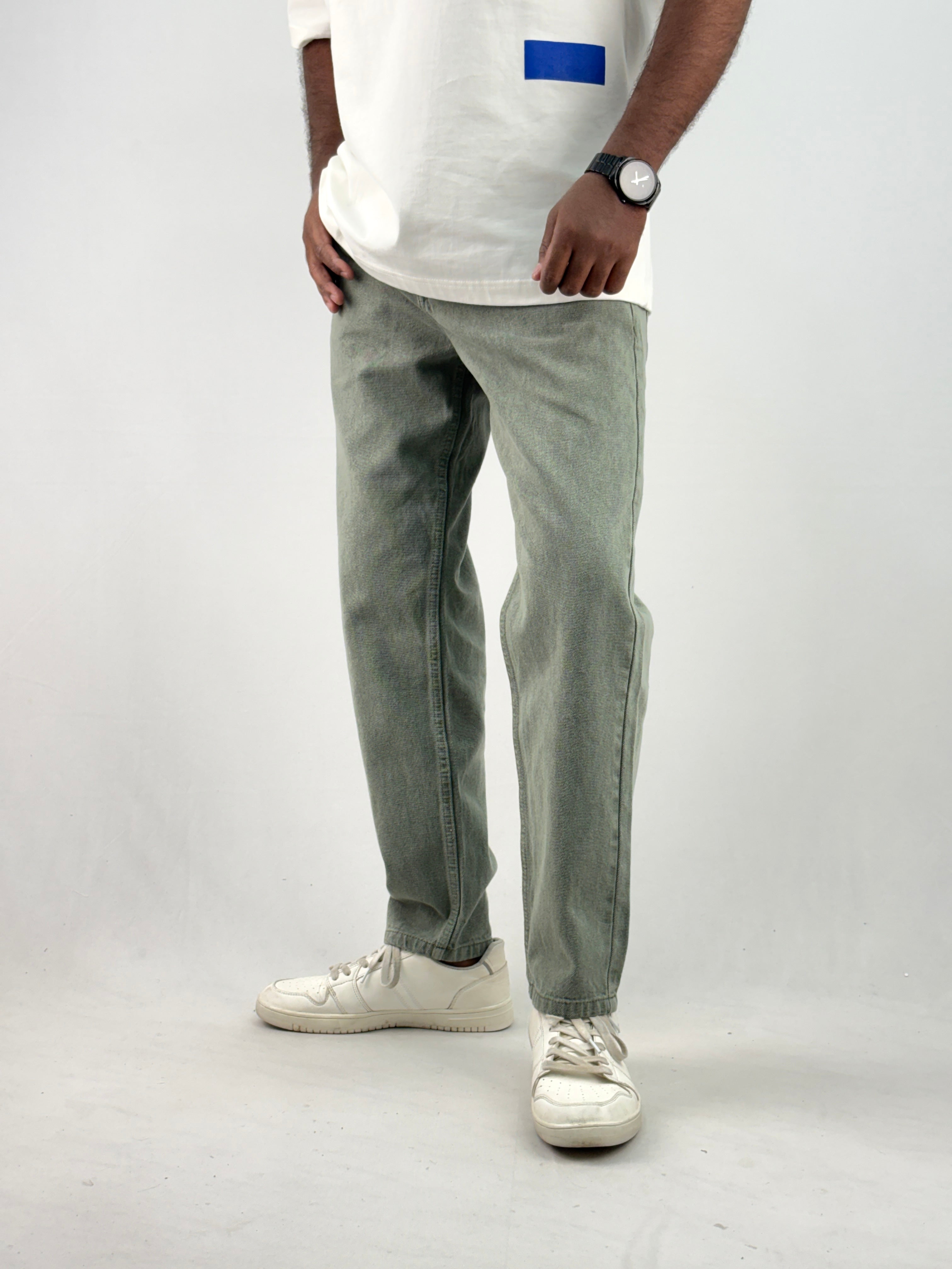 Olive Semi Baggy Jean