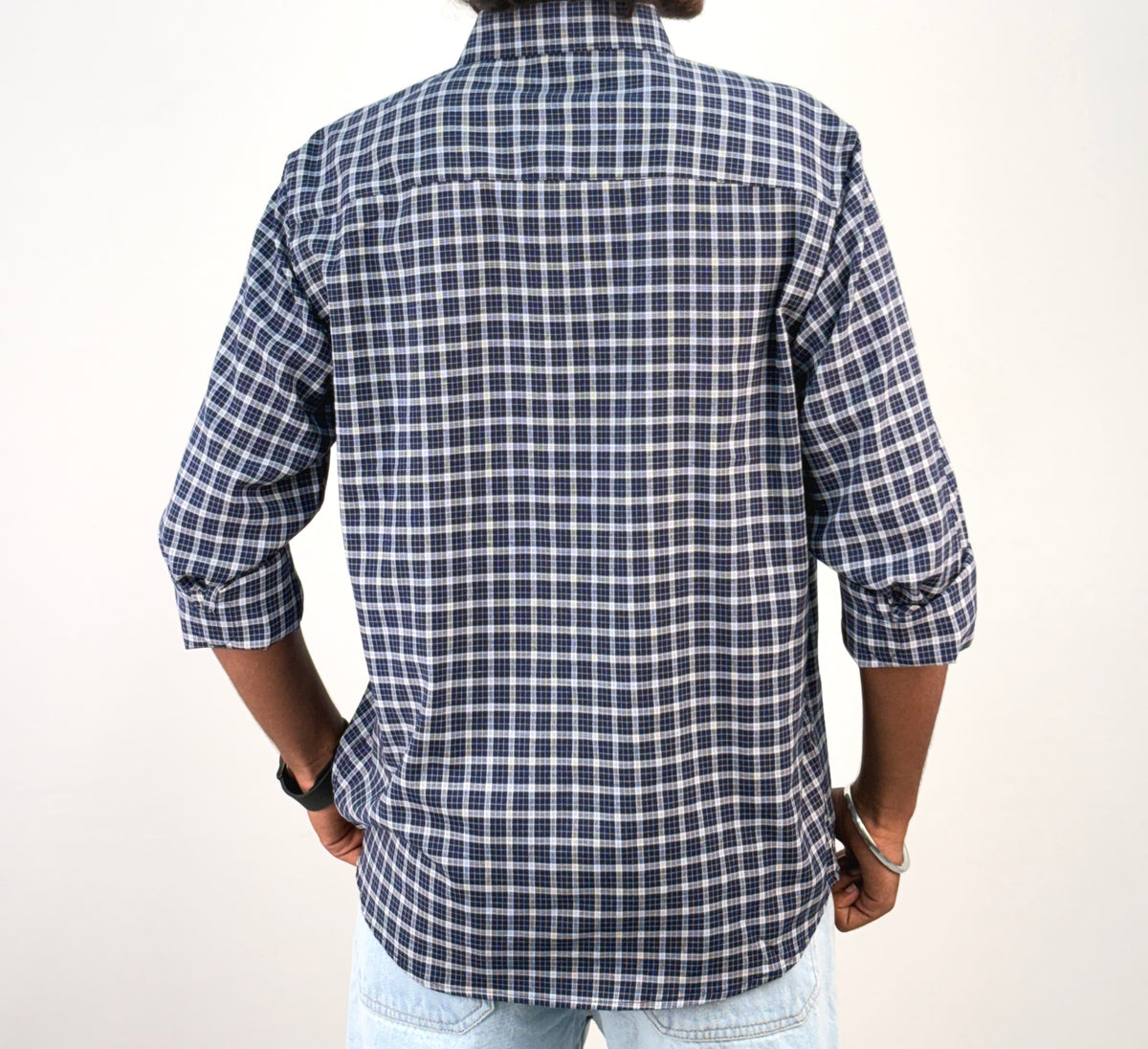Navy Vintage Checked Shirt