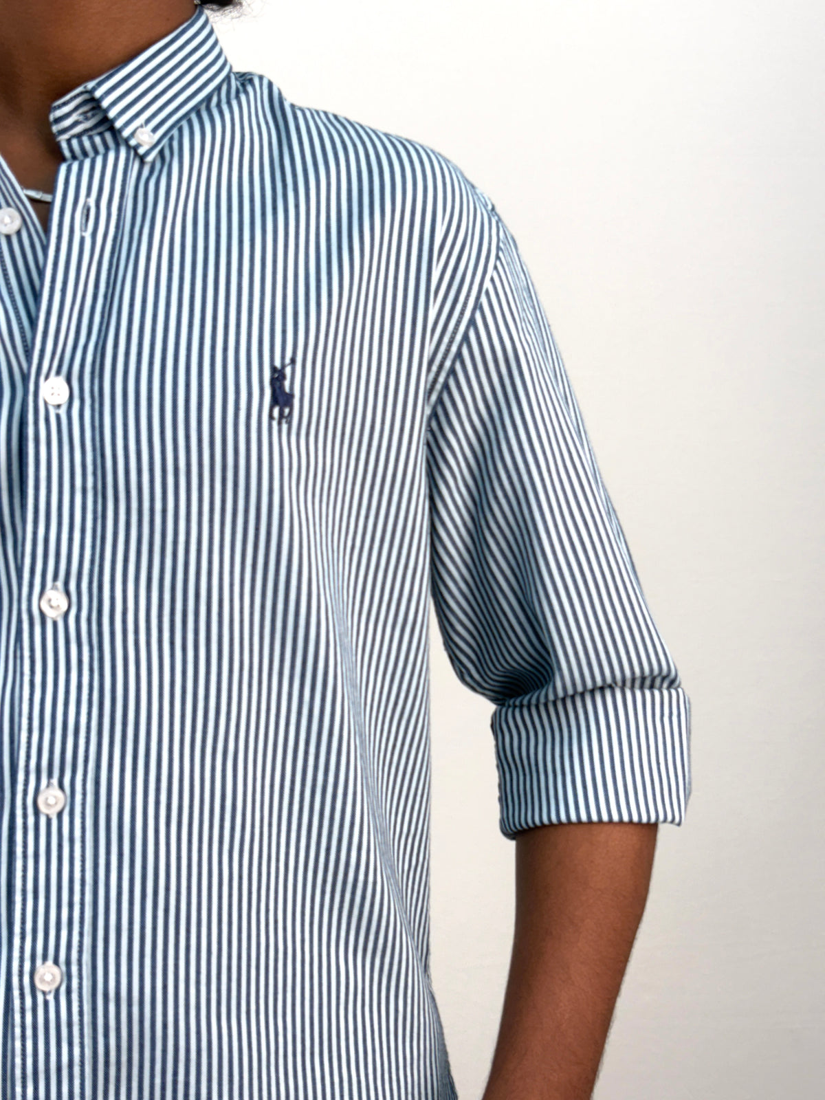 White Blue  Stripe Shirt 1