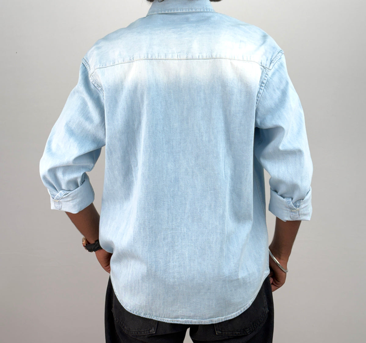 Ice Blue Shade Denim Shirt