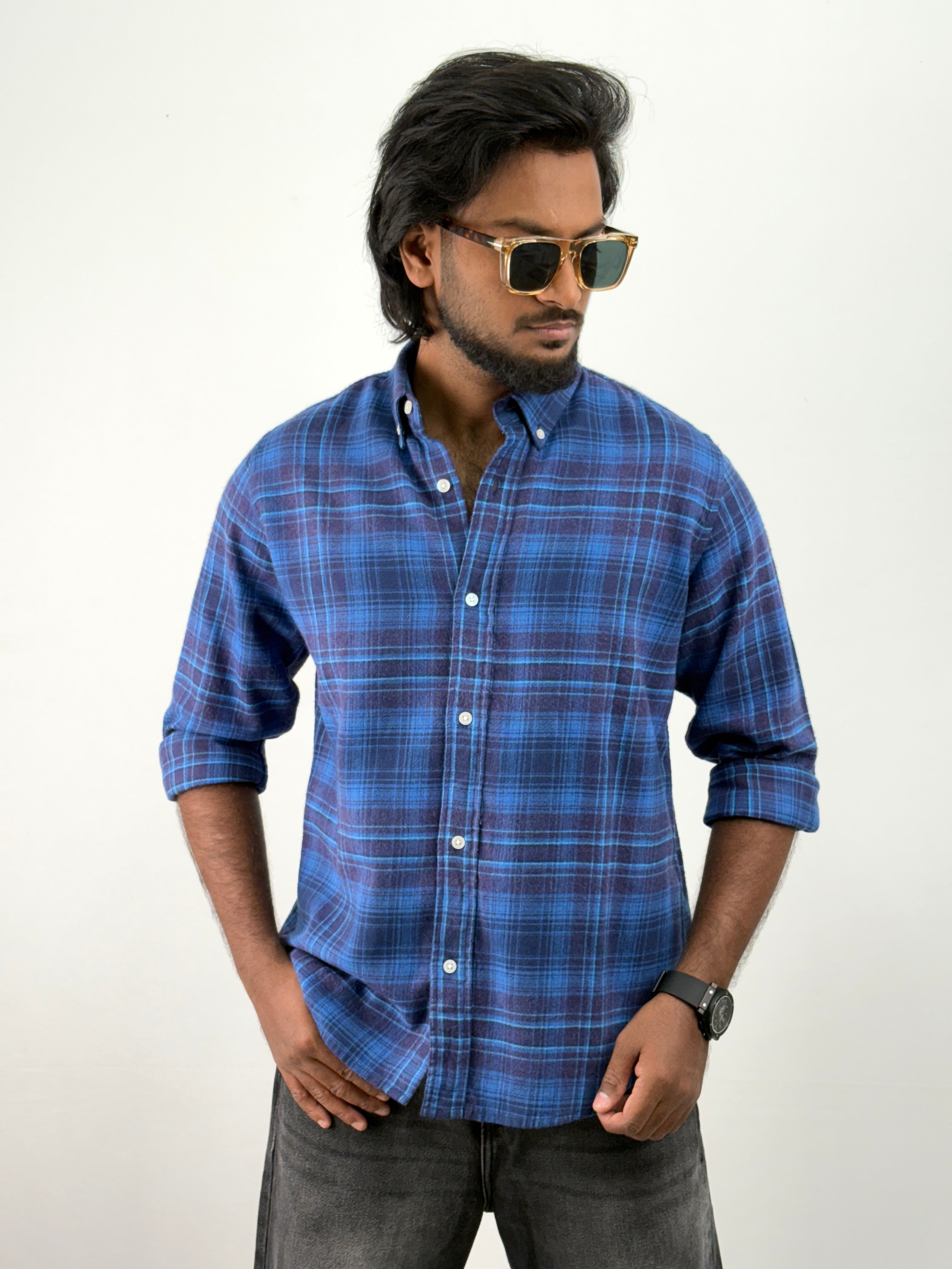 Royal Blue Flannel Shirt