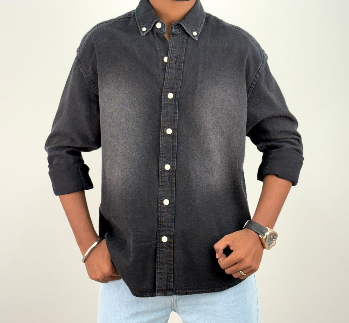 Black Shade Denim Shirt