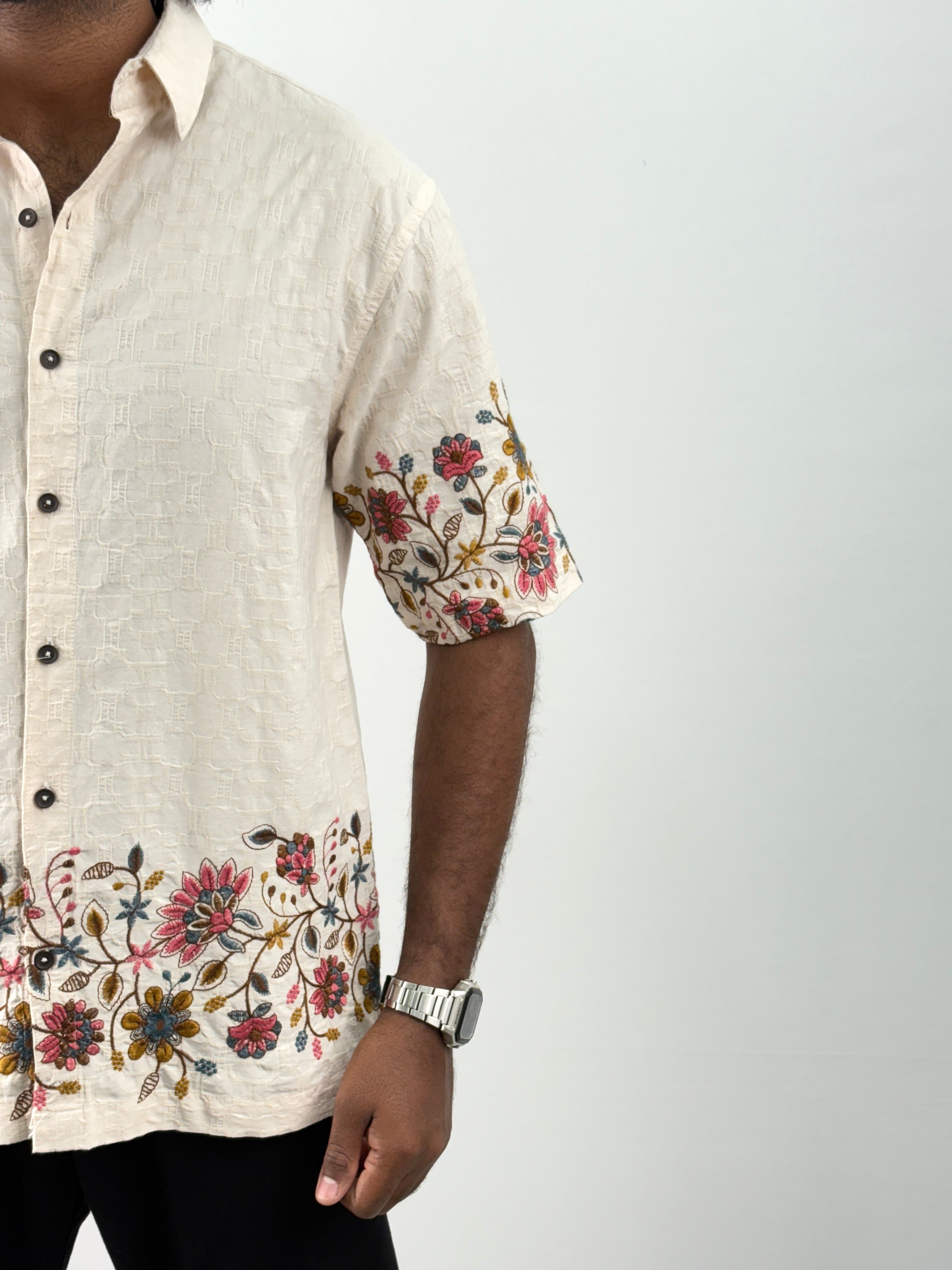 Beige Embroidery Shirt