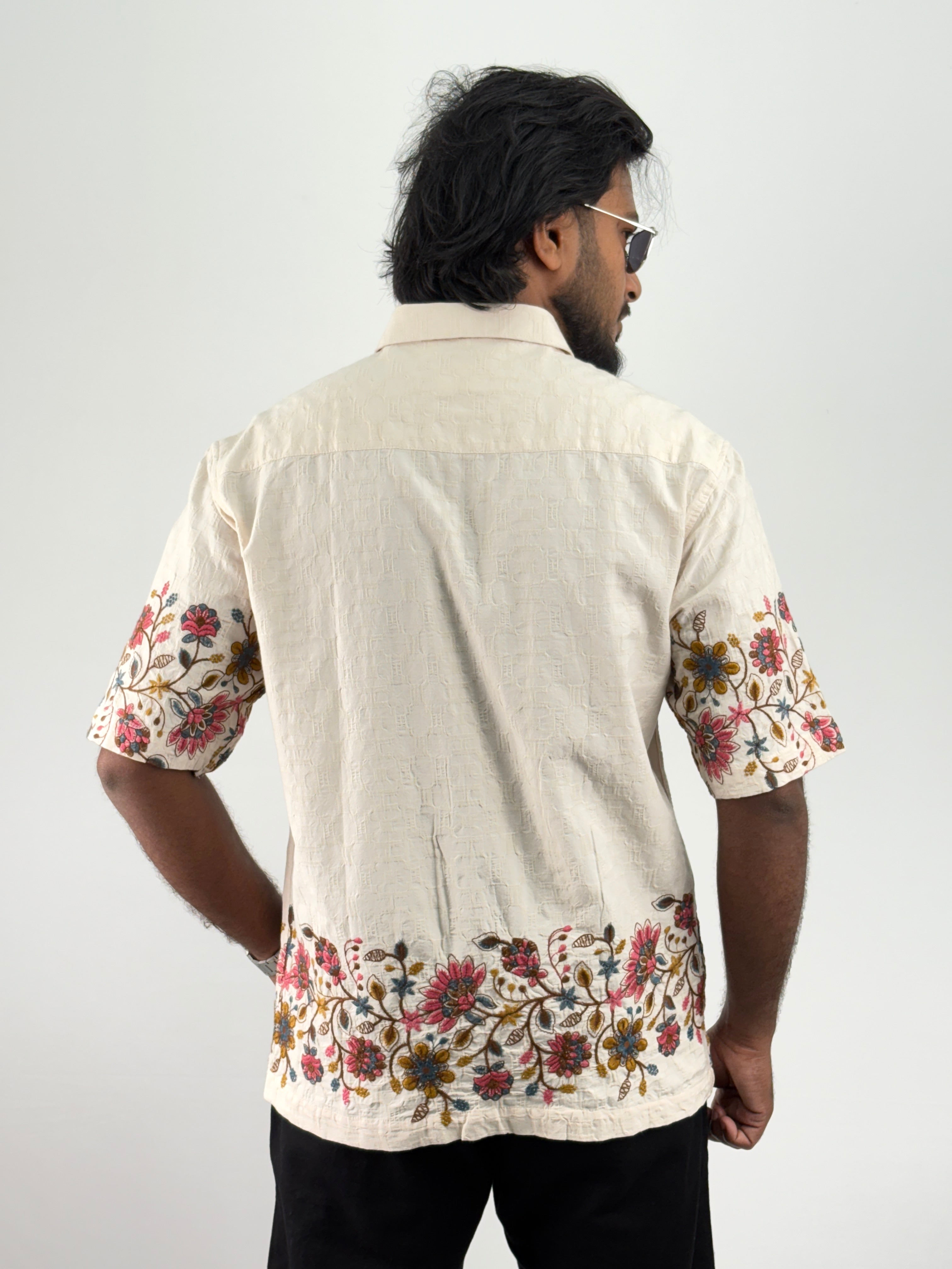 Beige Embroidery Shirt