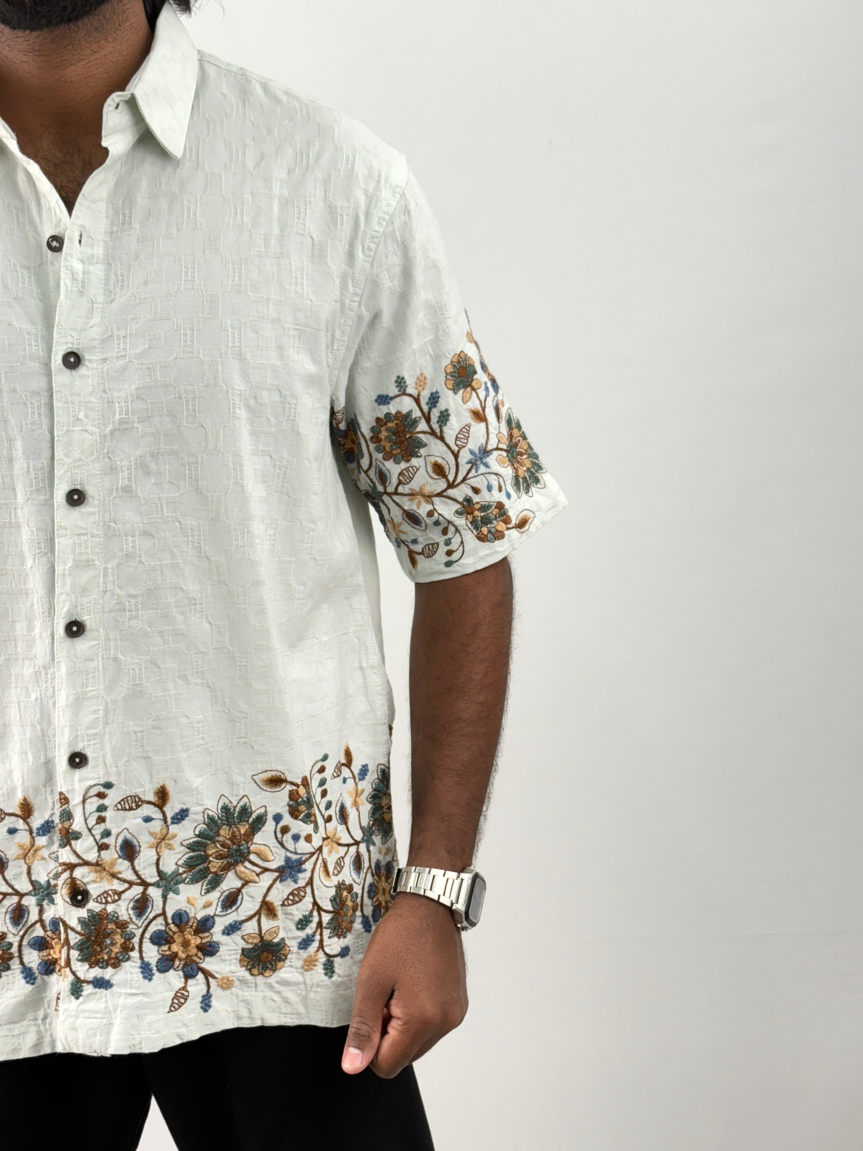 Light Green Embroidery Shirt