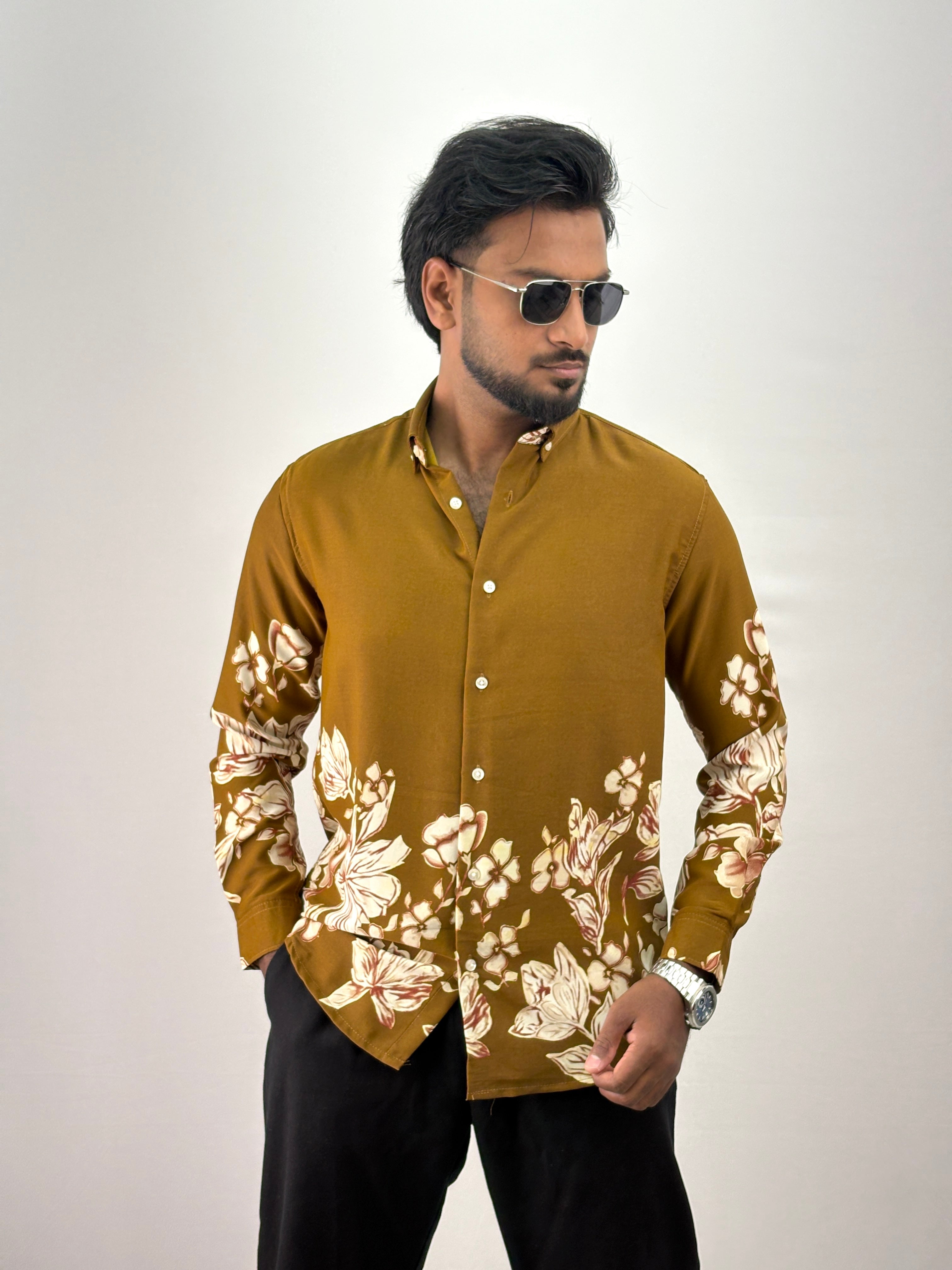 Khaki Bottom Printed Shirt 4