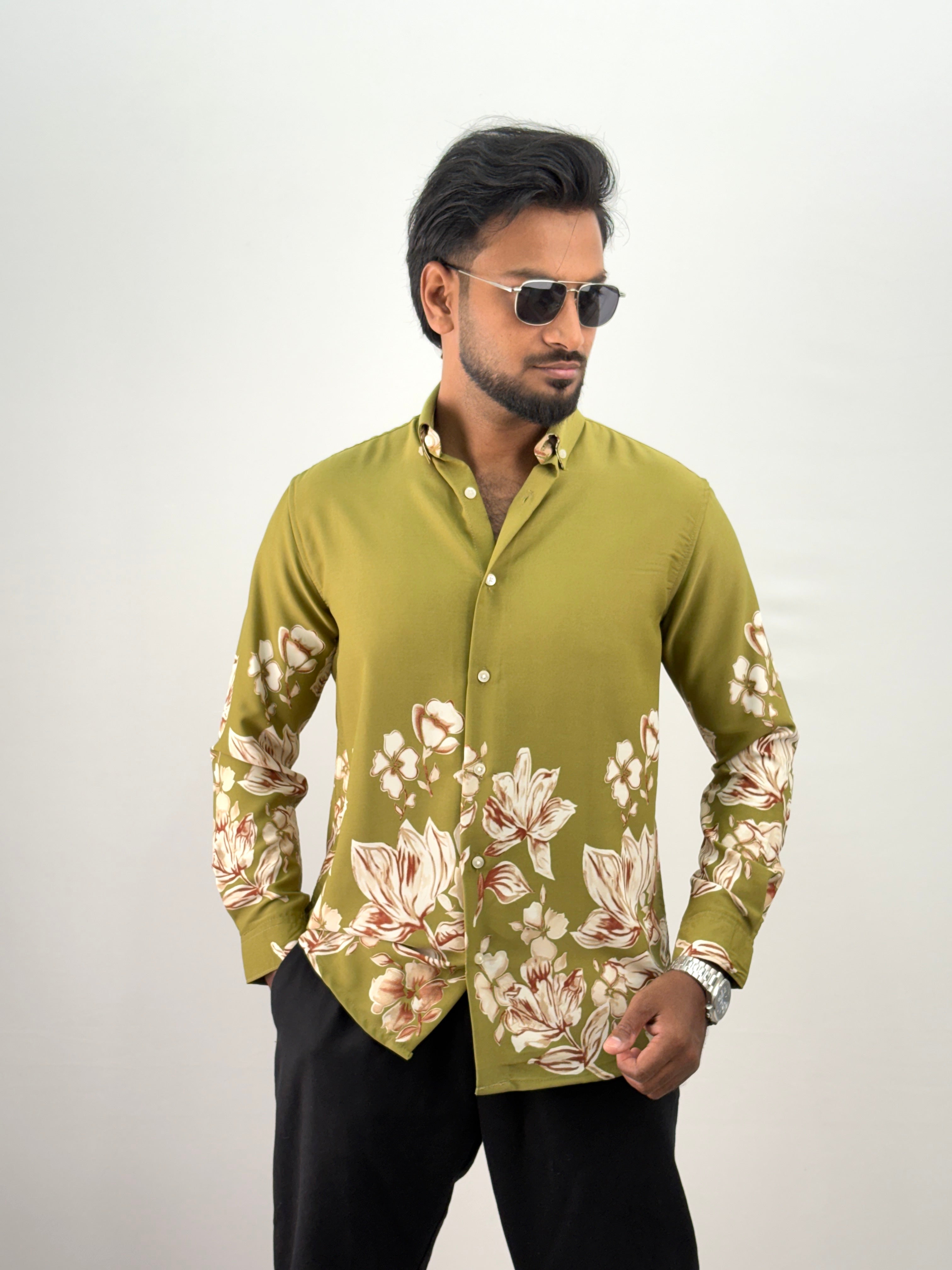 Green Bottom Printed Shirt 4