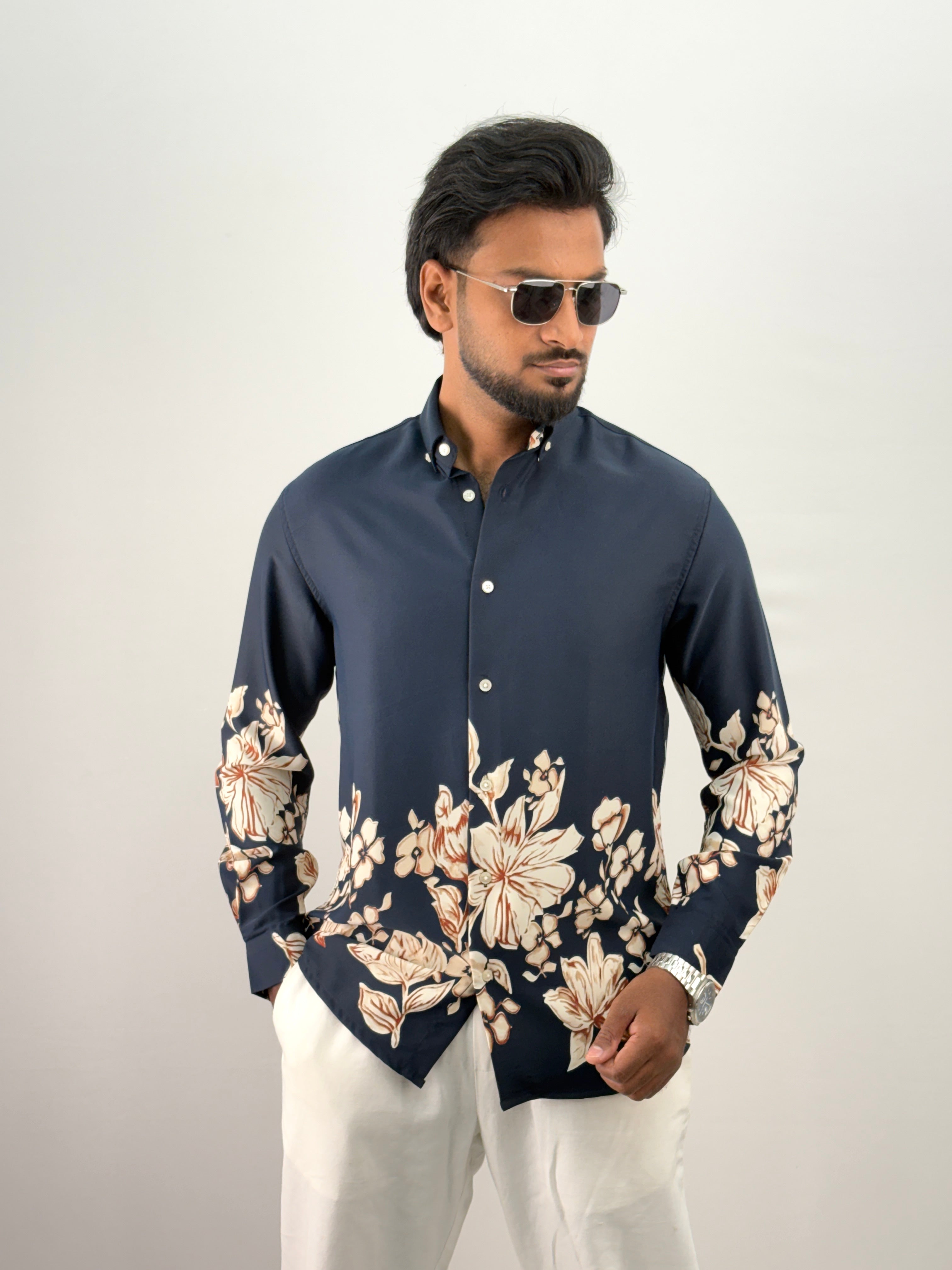 Navy Bottom Printed Shirt 4