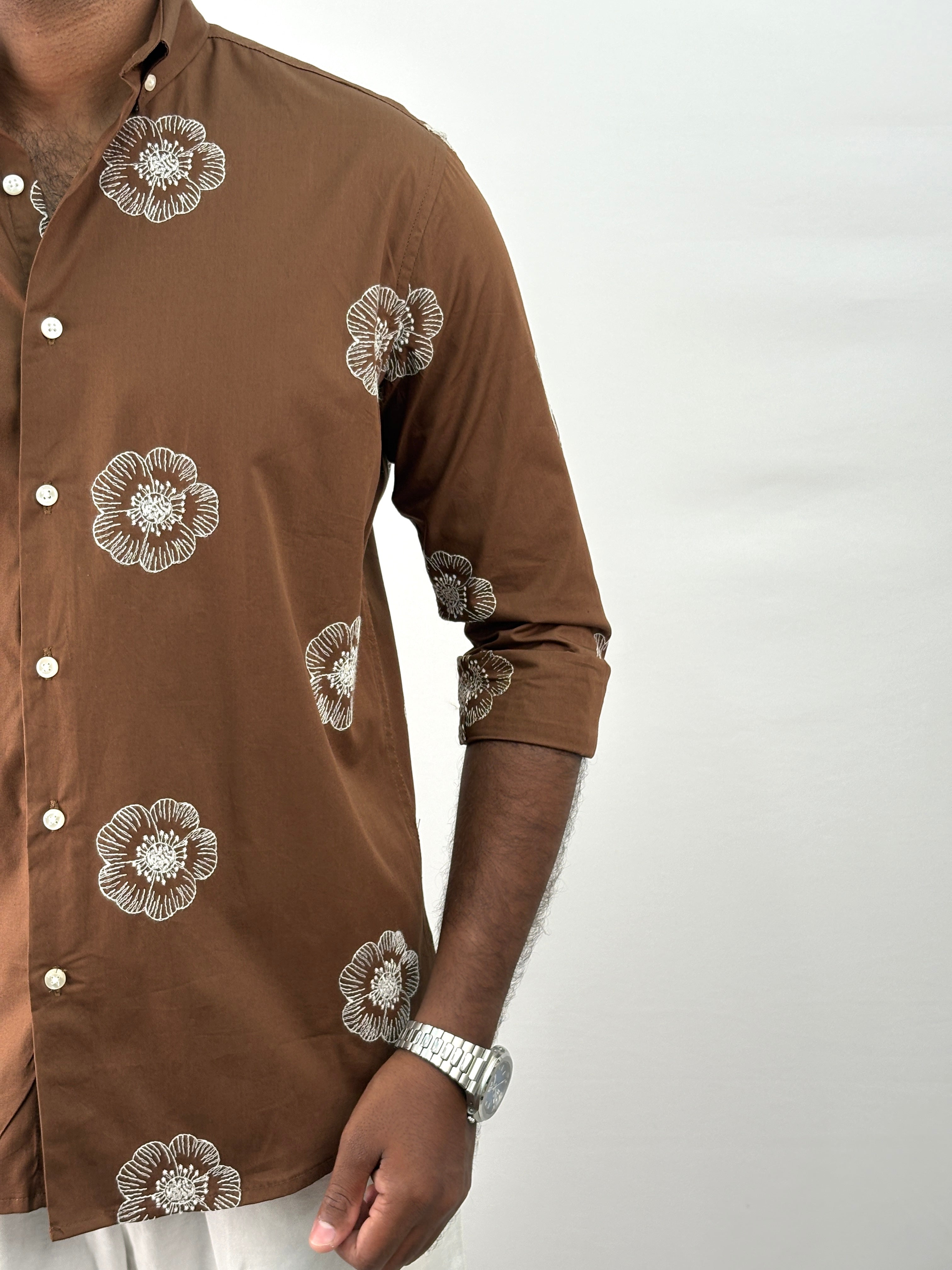 Brown Printed Shirt
