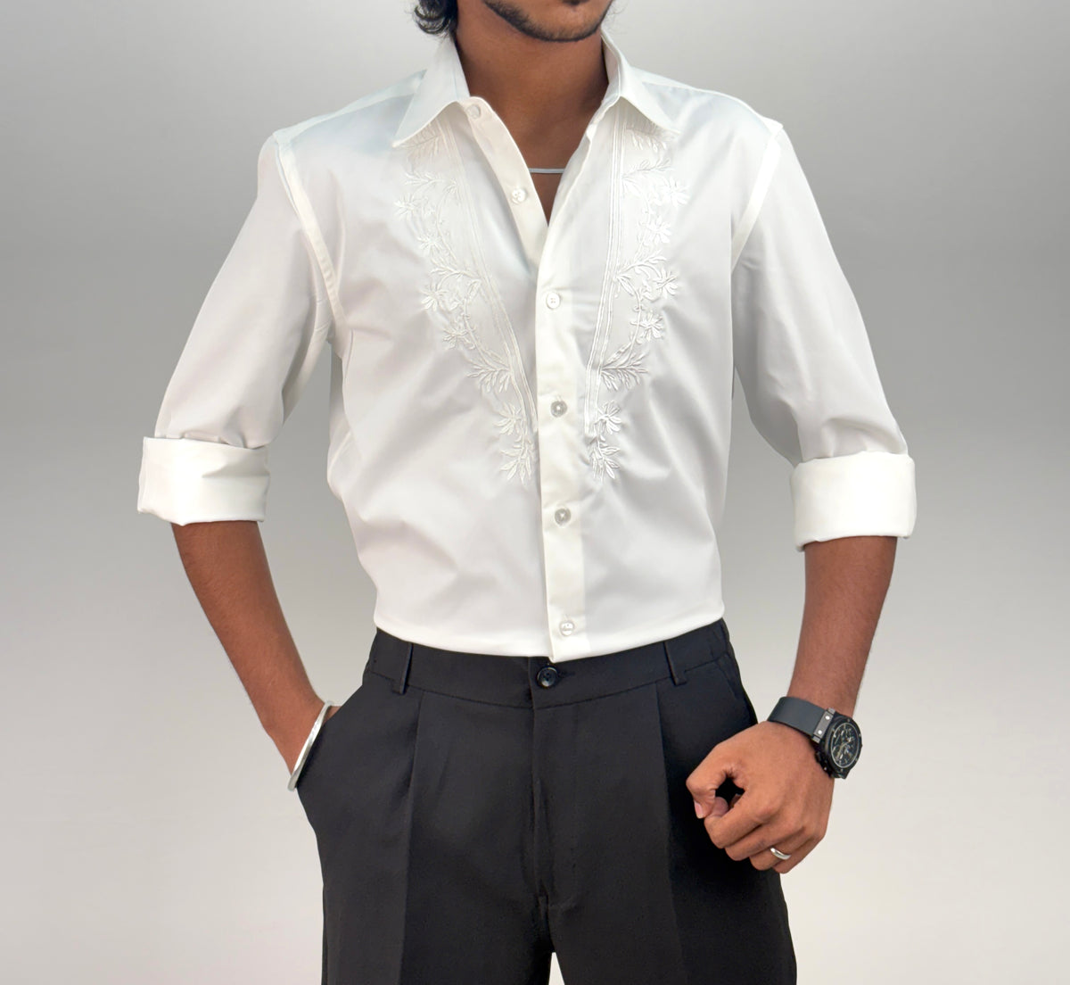 White IMP Embroidery Shirt