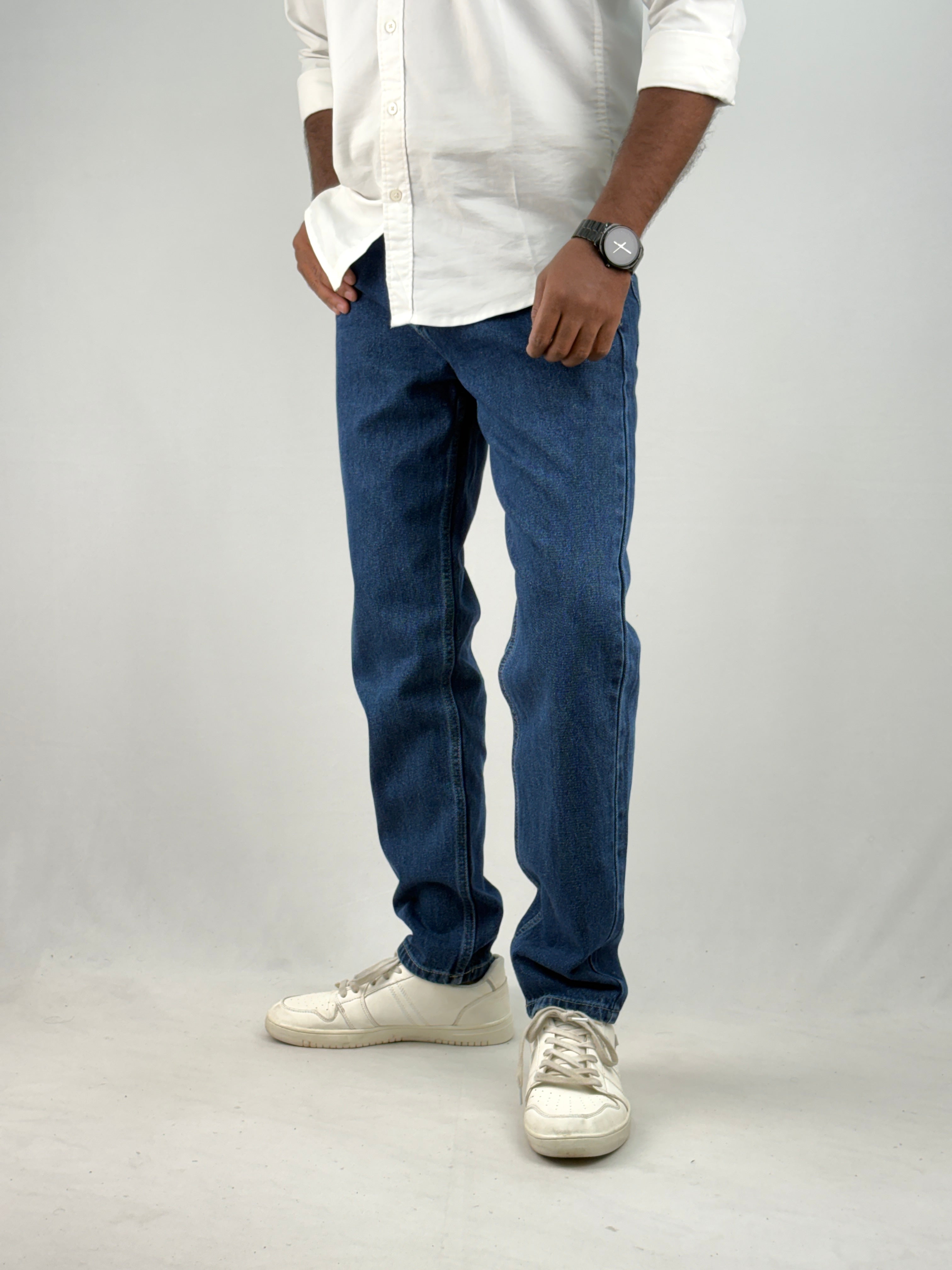 Dark Blue Semi Baggy Jean 1