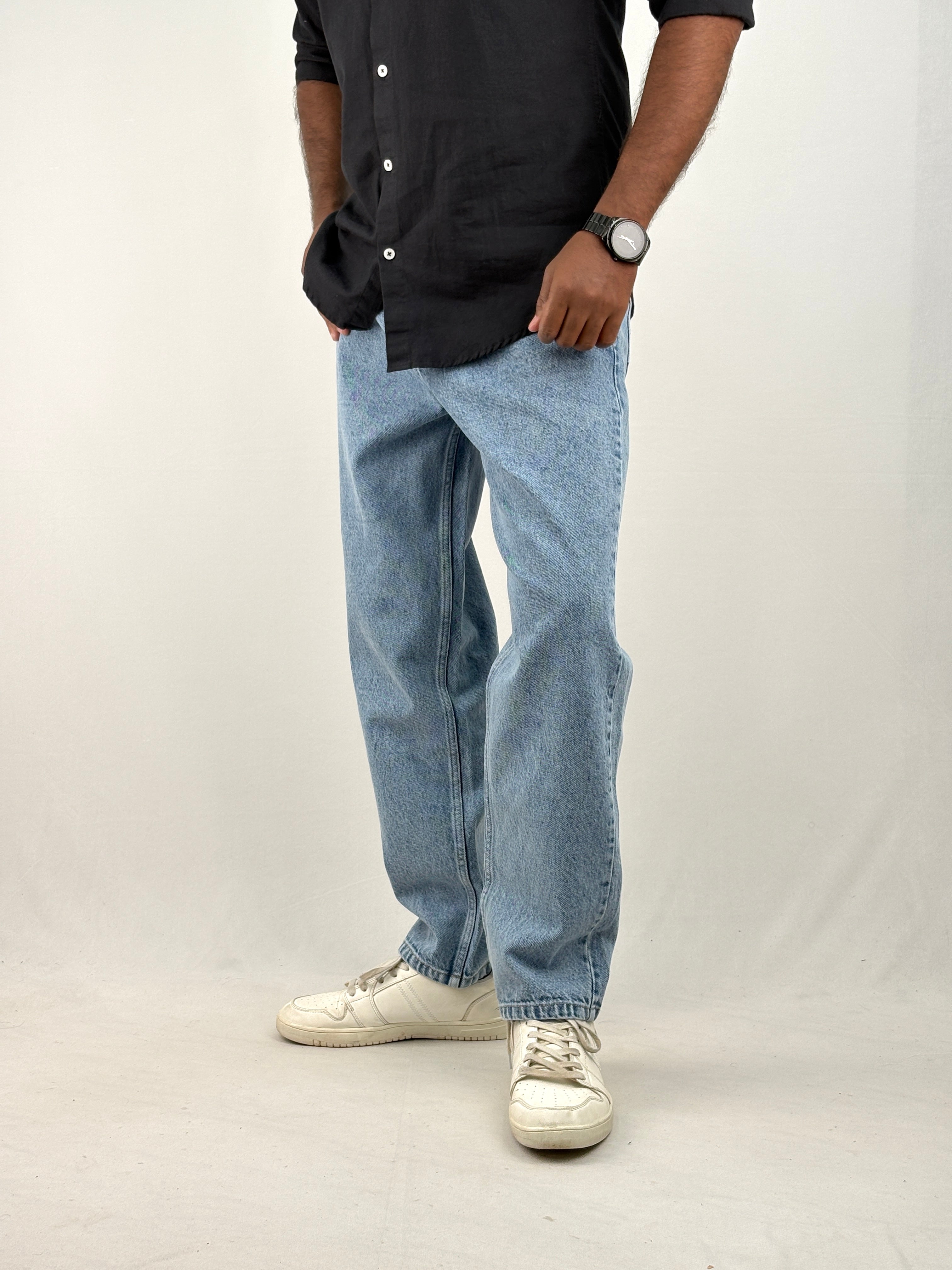 Blue Acid Wash Semi Baggy Jean 1